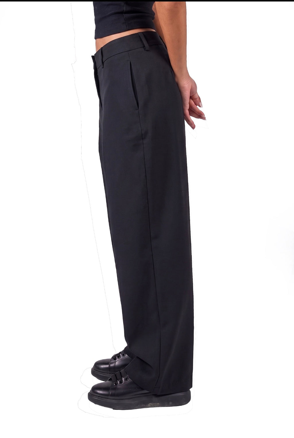 Double bottomed pleated pants