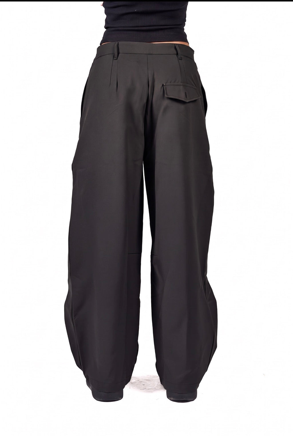 Double bottomed pleated pants