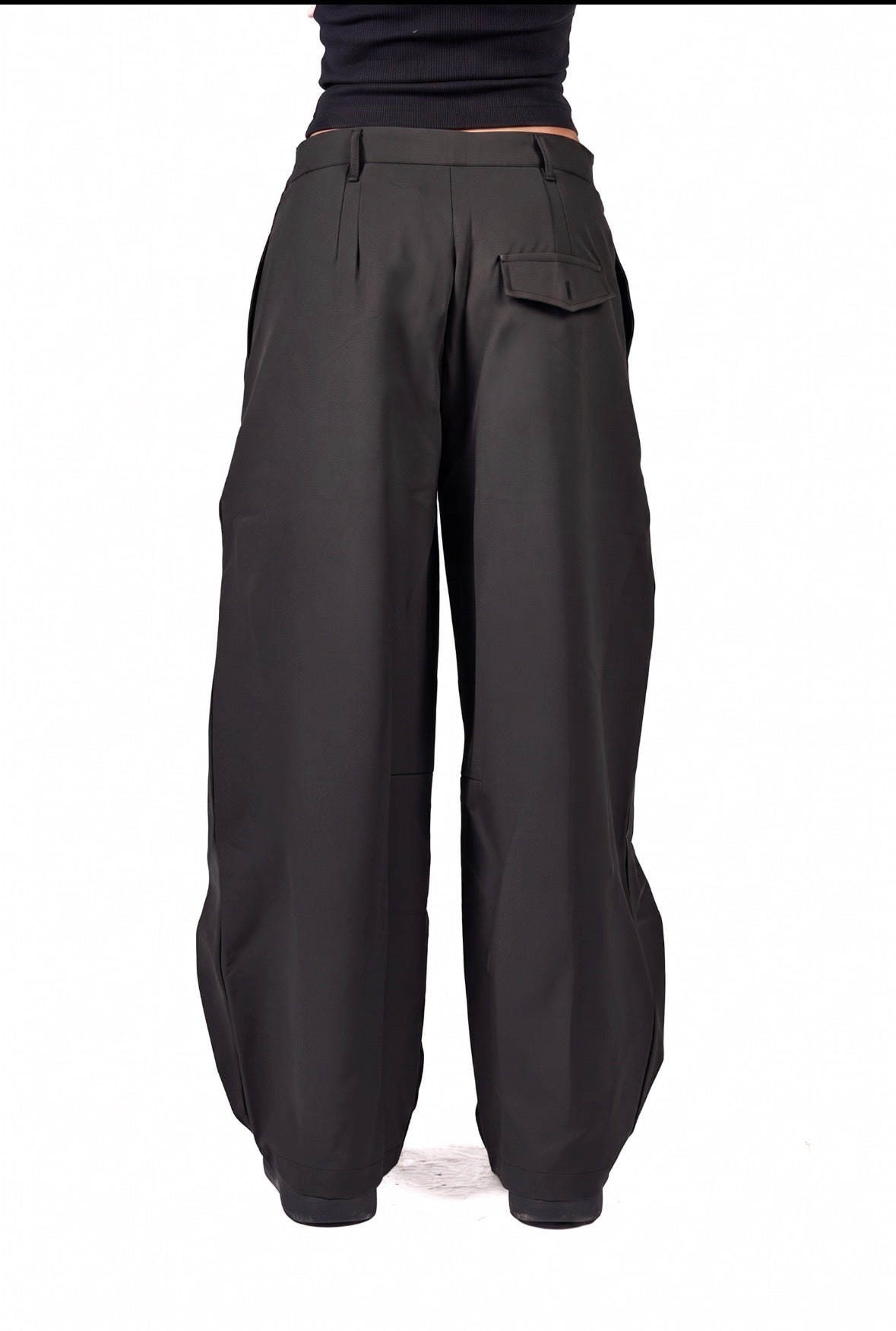 Double bottomed pleated pants