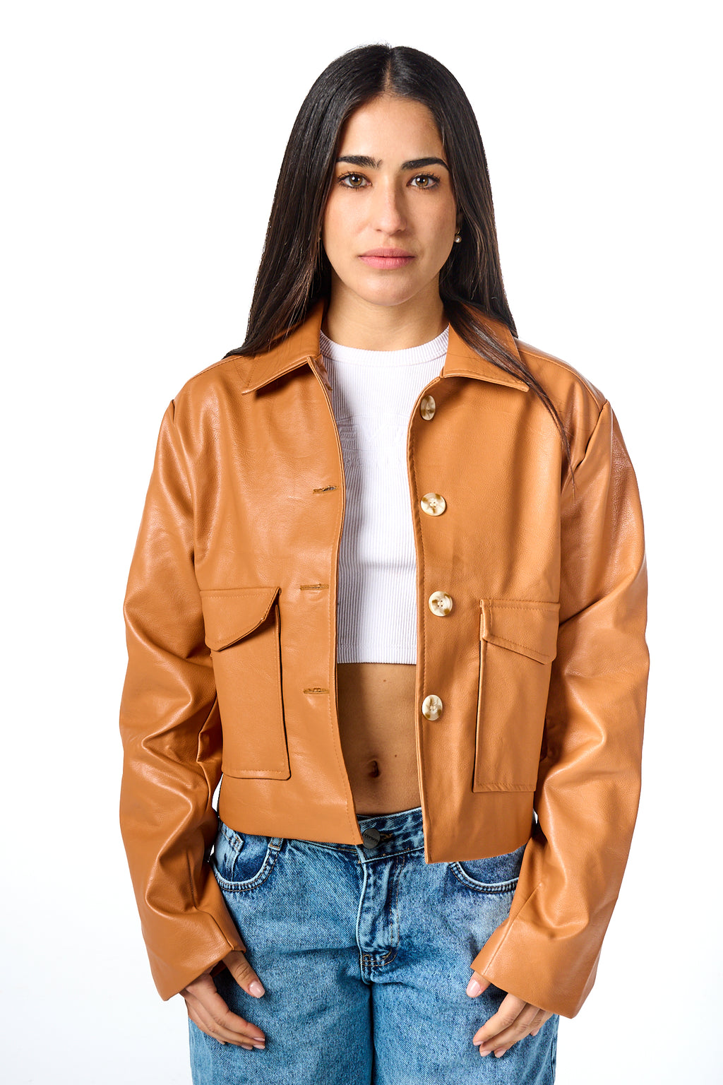 Leather Buttons Jacket