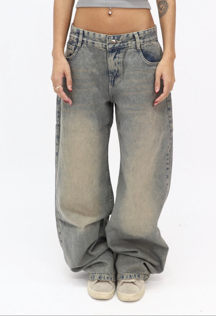 Dirty Grey Low Waist Jeans