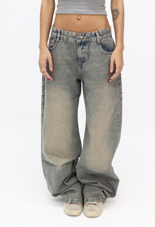 Dirty Grey Low Waist Jeans