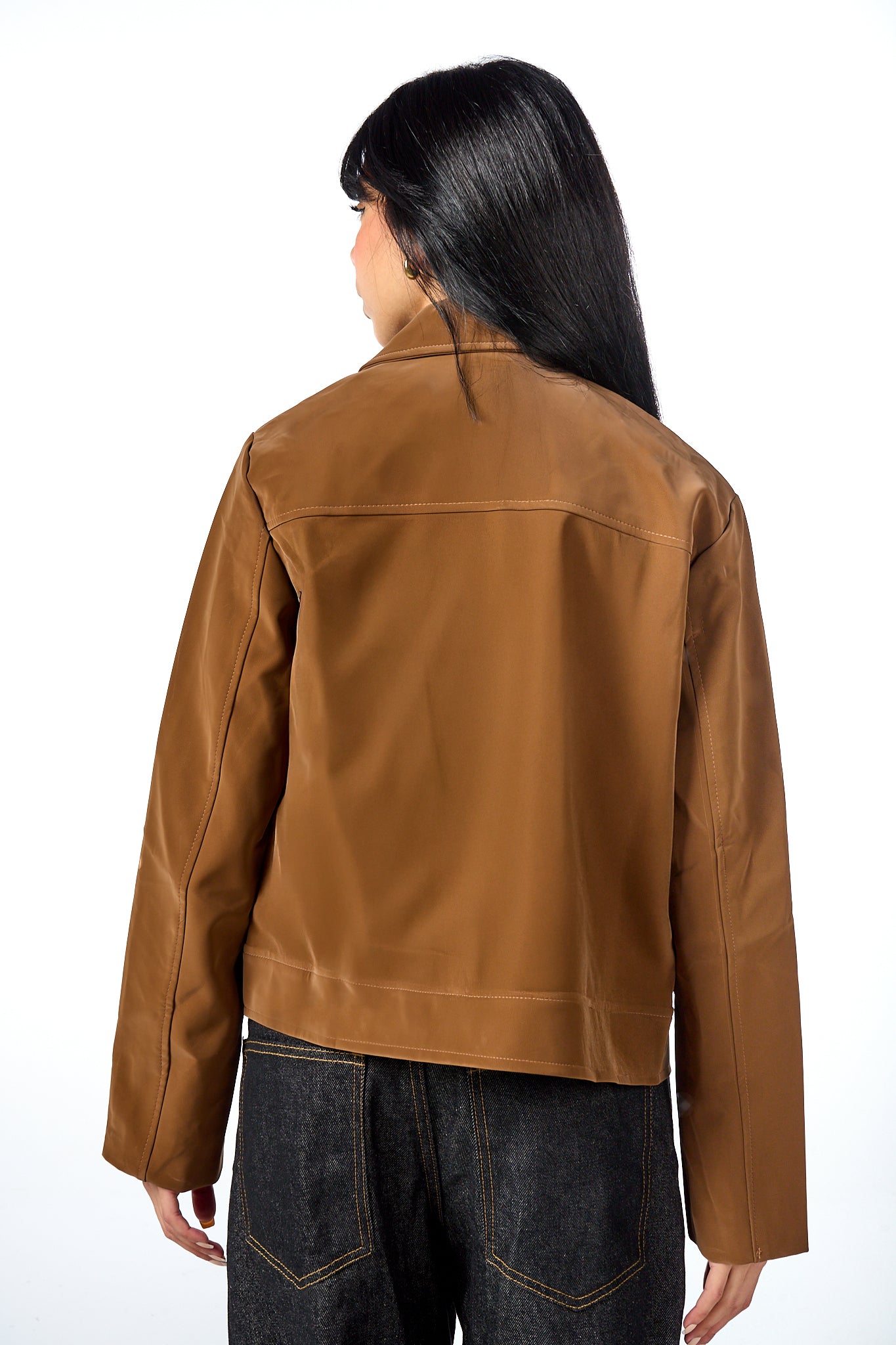 Gloss Soft Zip-Up Leather Jacket