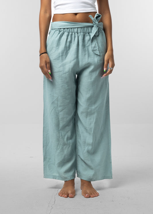 Mint Bow Linen Pants