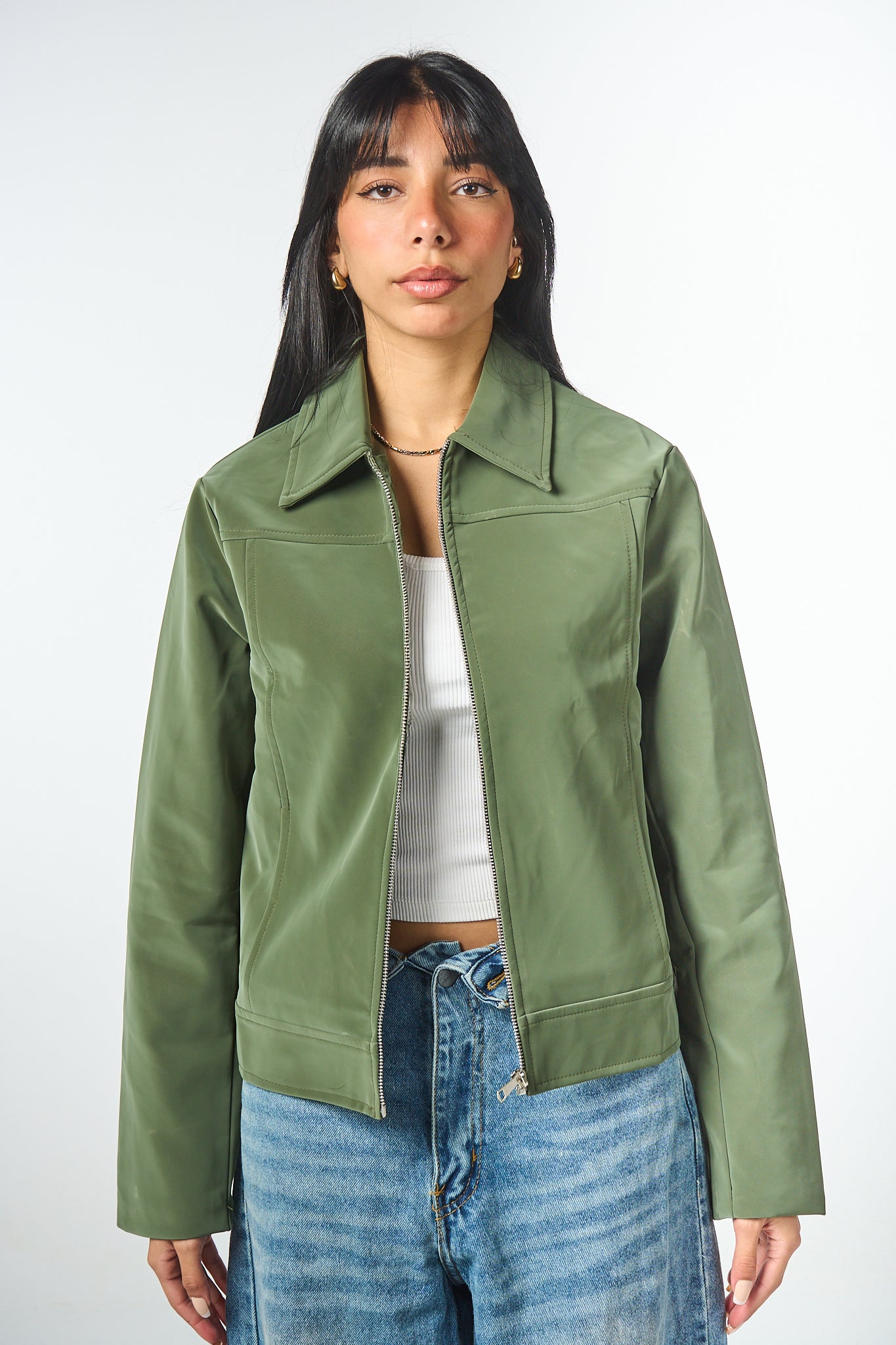 Gloss Soft Zip-Up Leather Jacket