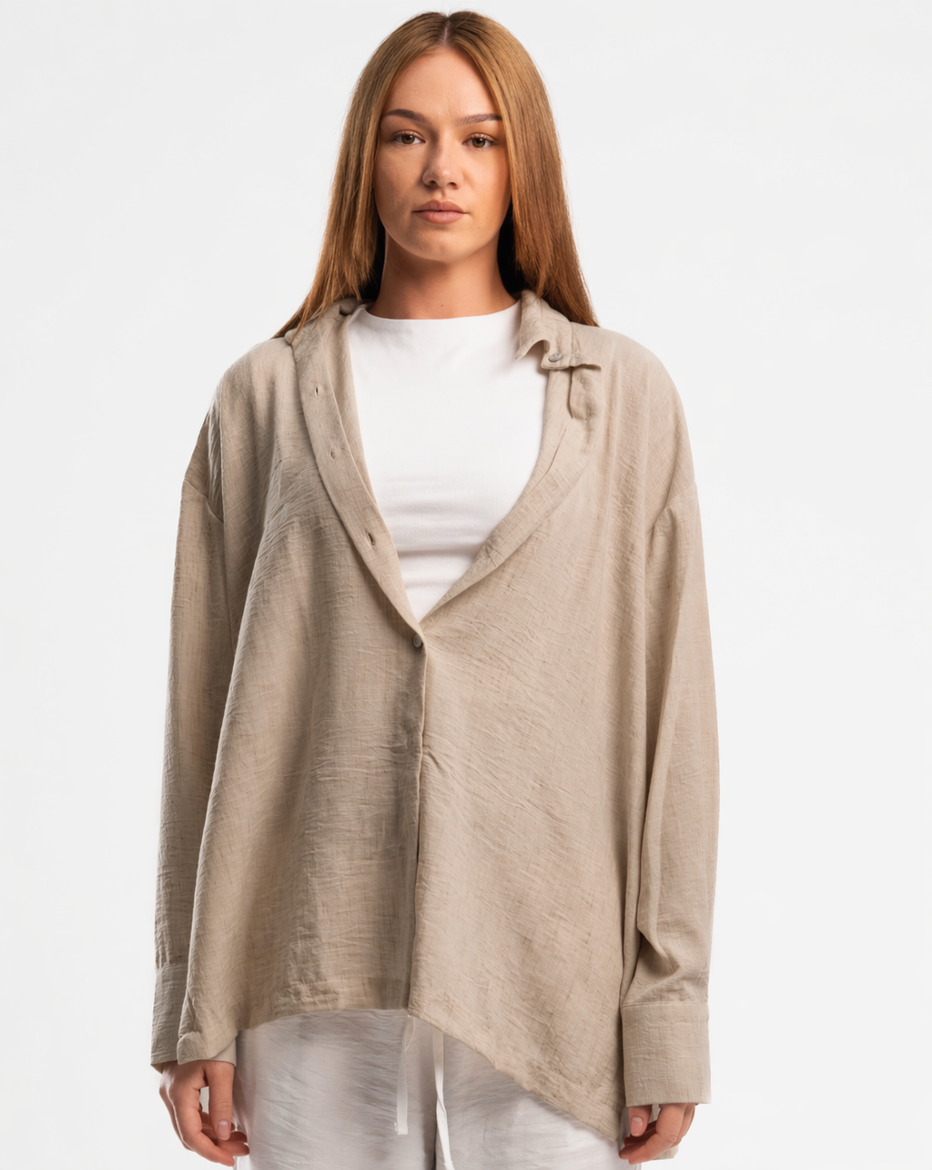 Washed Pure Long Sleeve Linen Shirt