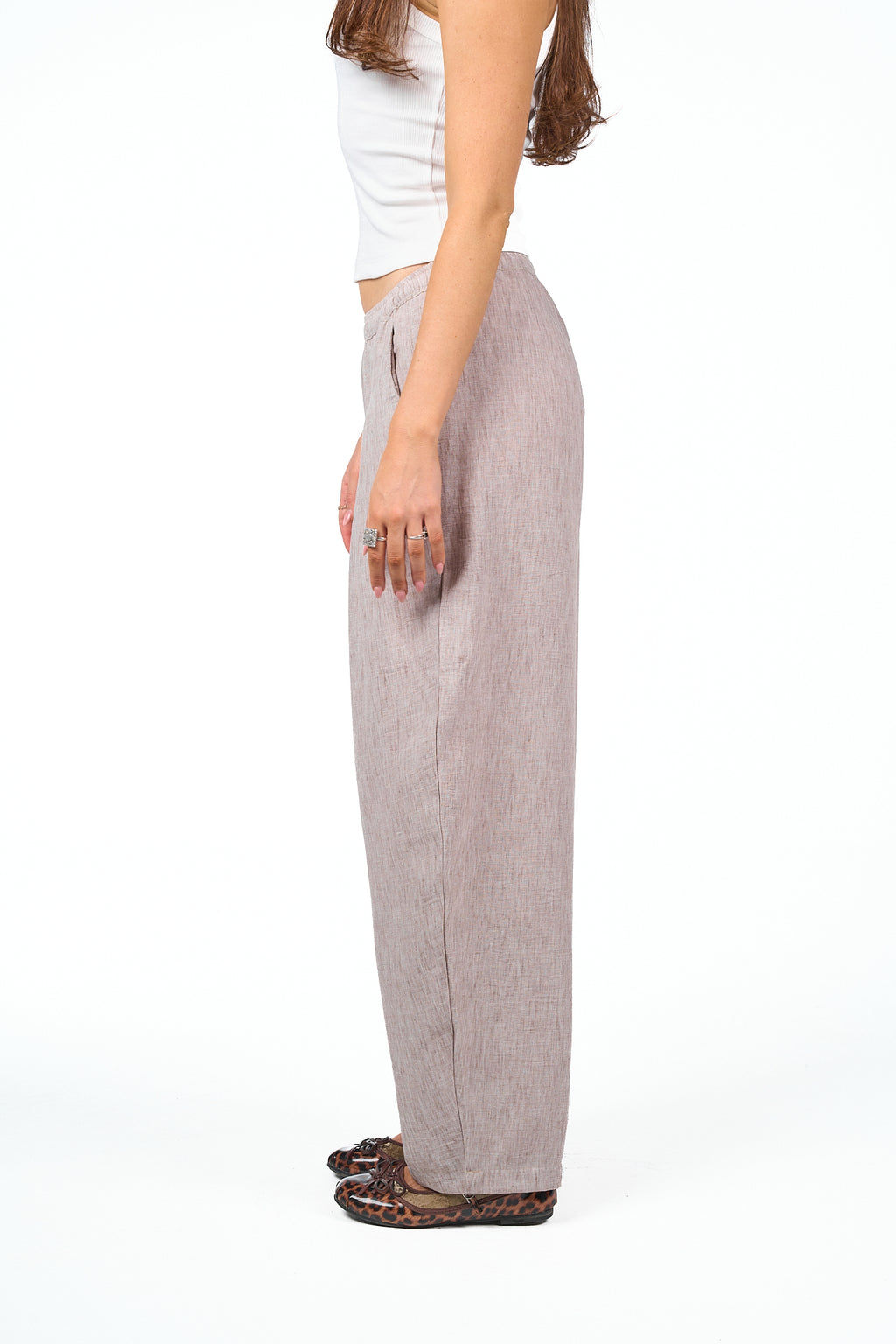 Washed Pleated Linen Pants