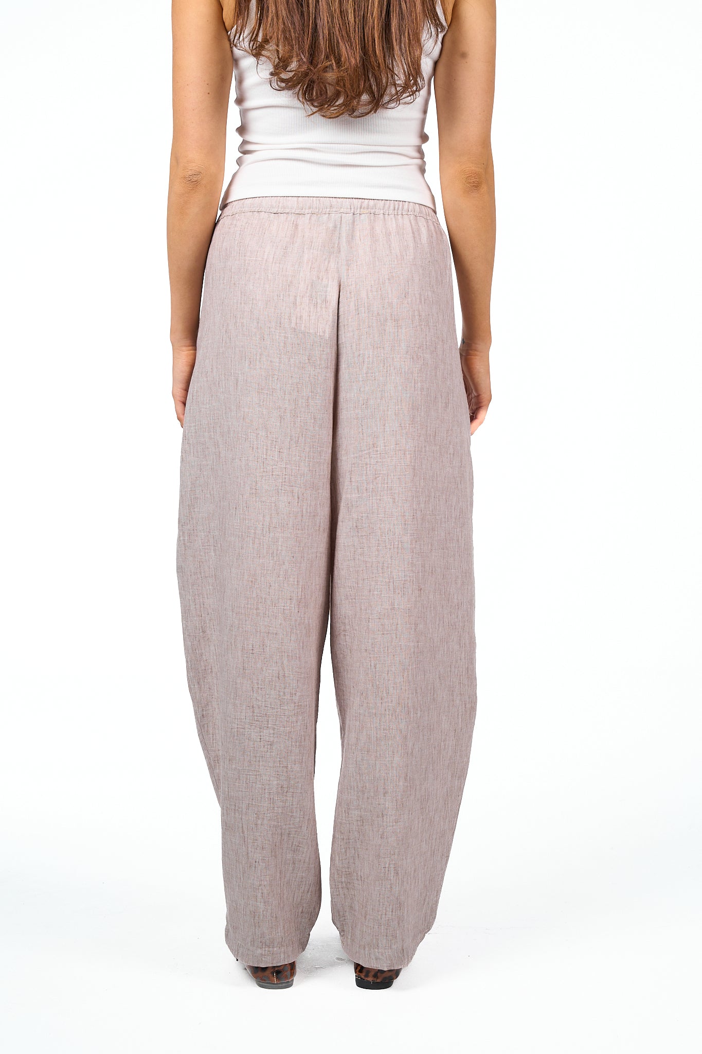 Washed Pleated Linen Pants