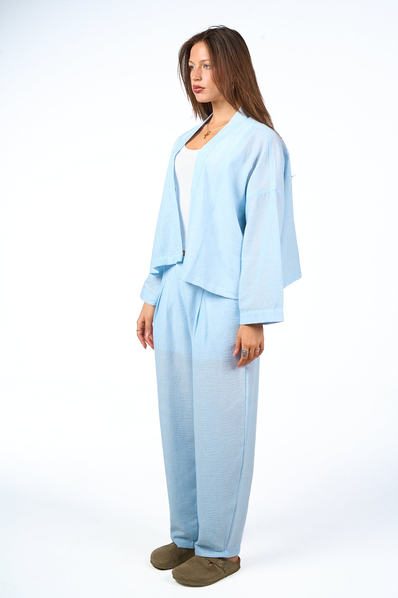 Washed Pleated Linen Pants
