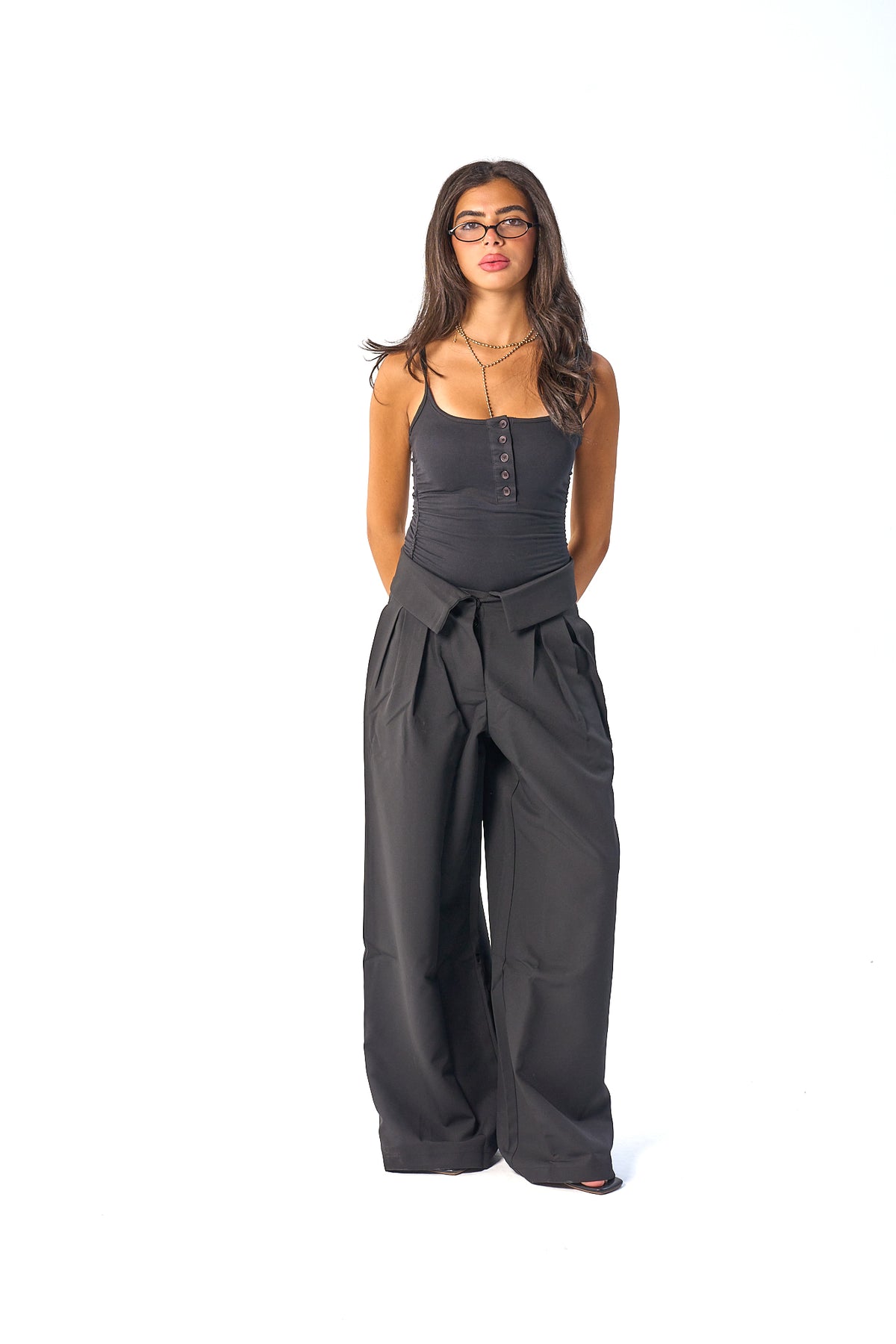 Folded Waist Classic Pants