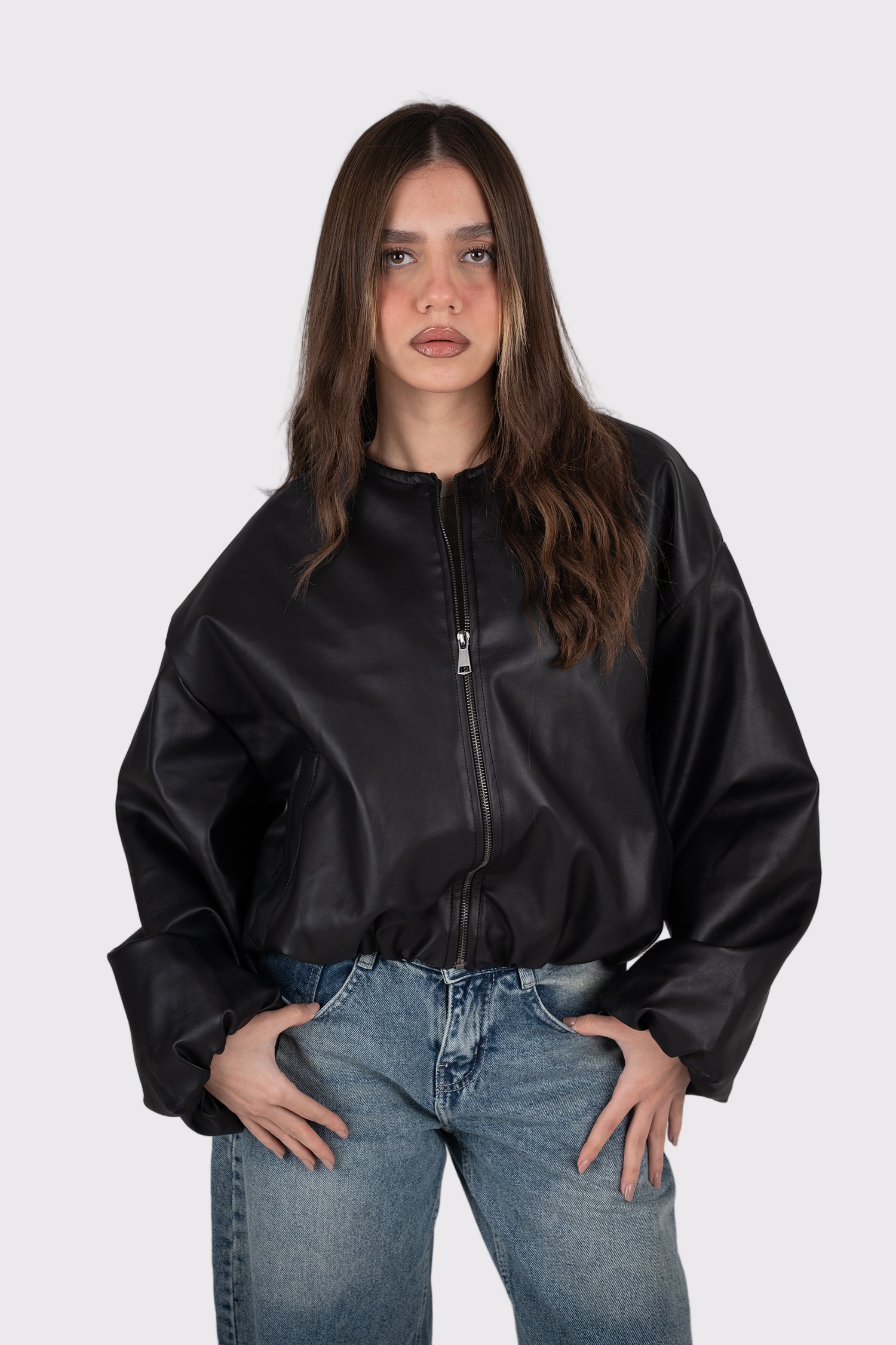 Leather Bomber Jacket