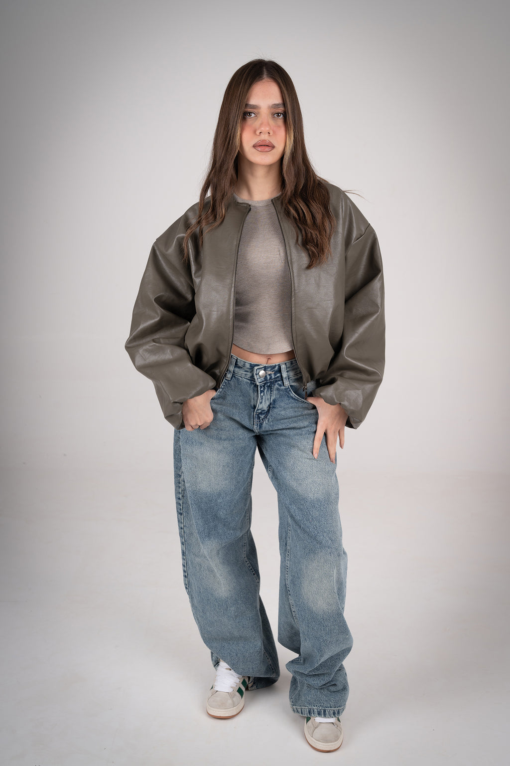 Leather Bomber Jacket
