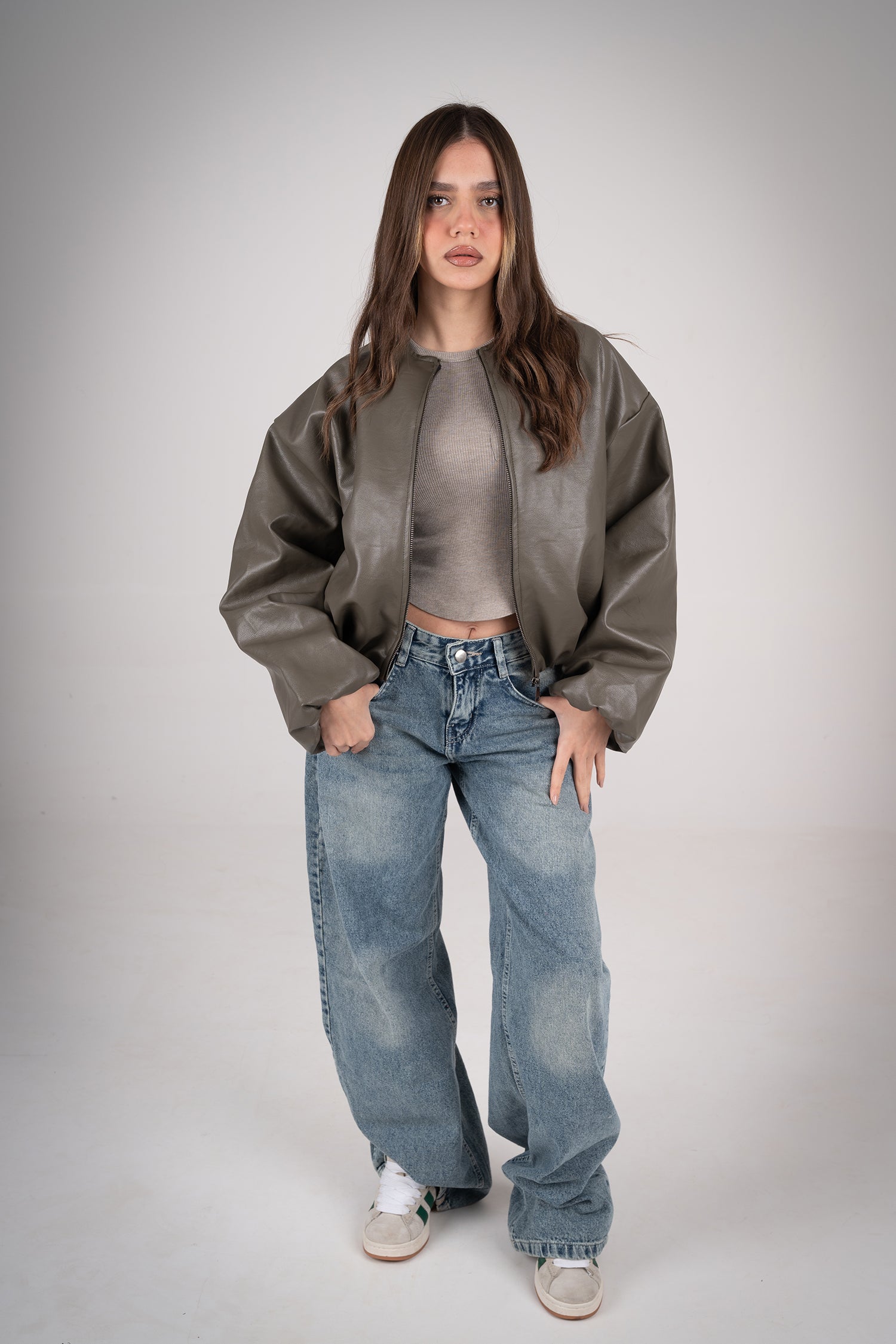 Leather Bomber Jacket