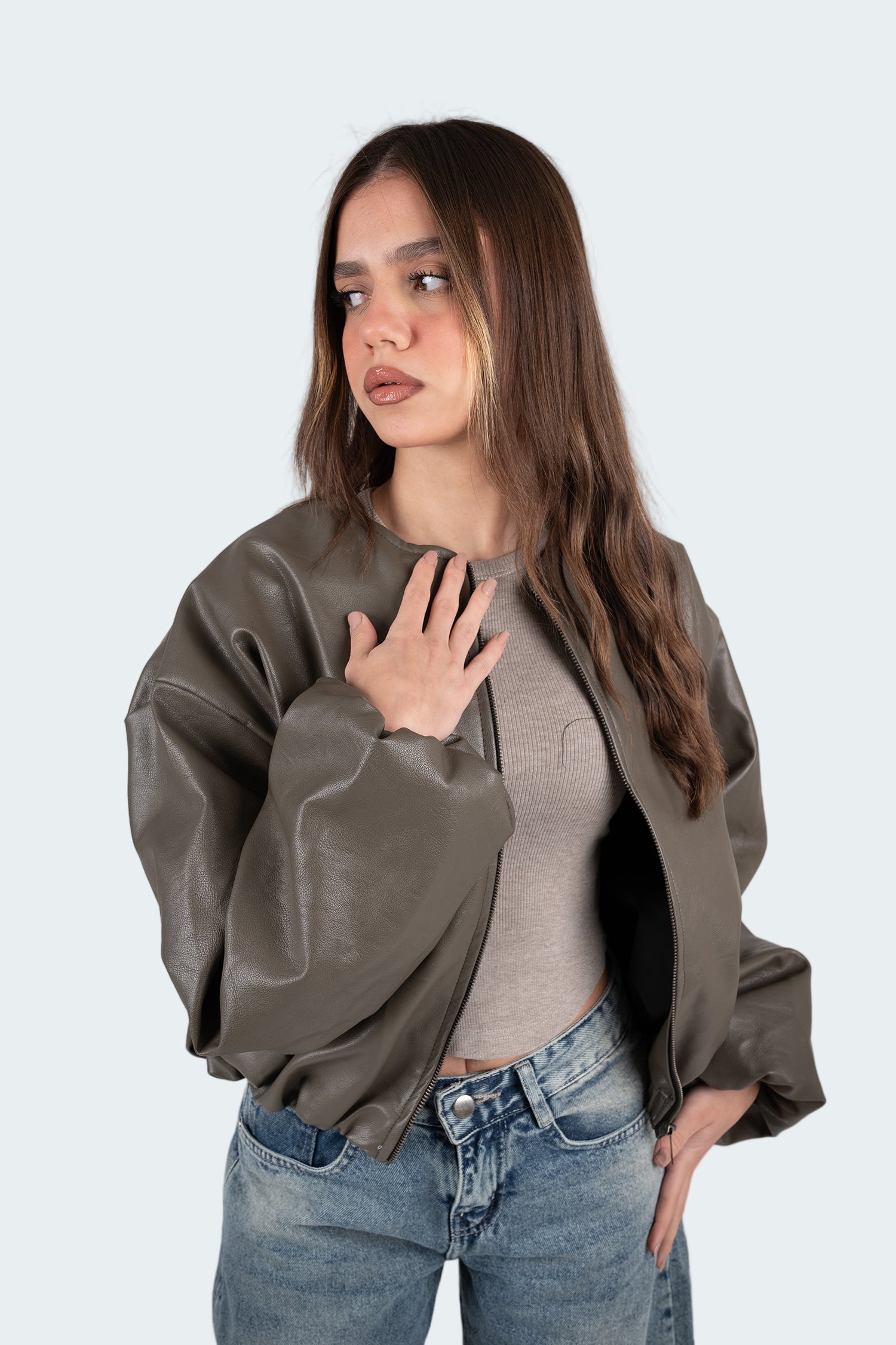 Leather Bomber Jacket