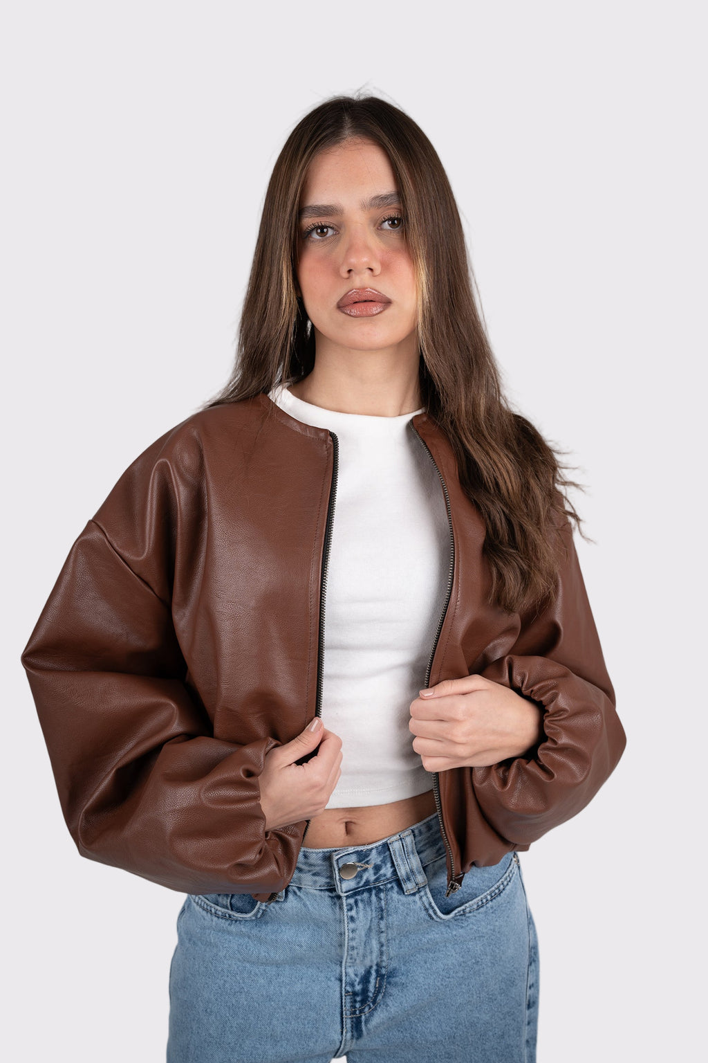 Leather Bomber Jacket