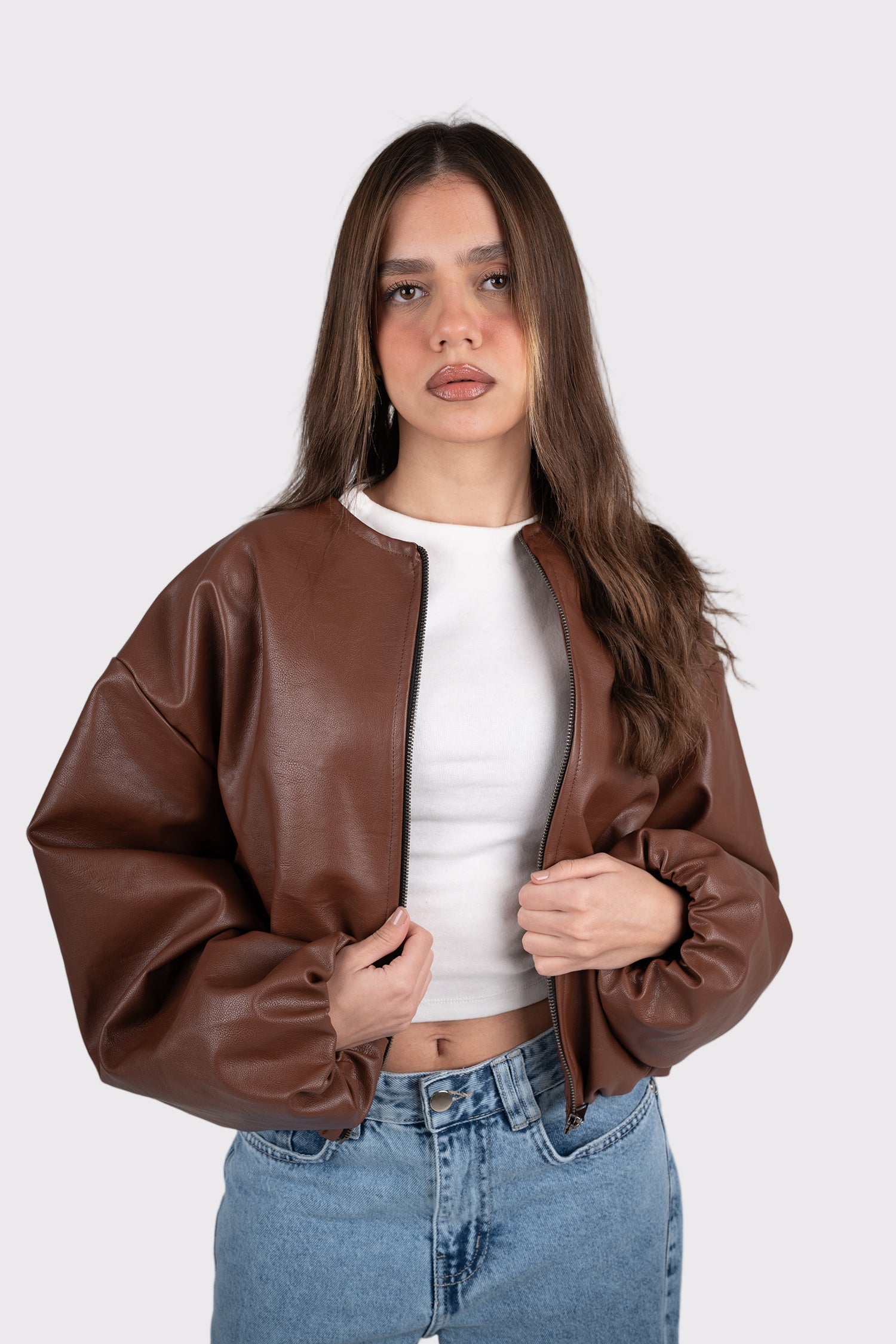 Leather Bomber Jacket