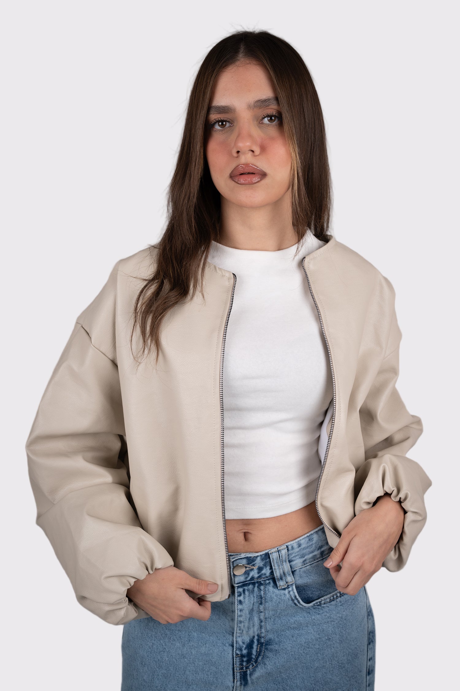 Leather Bomber Jacket