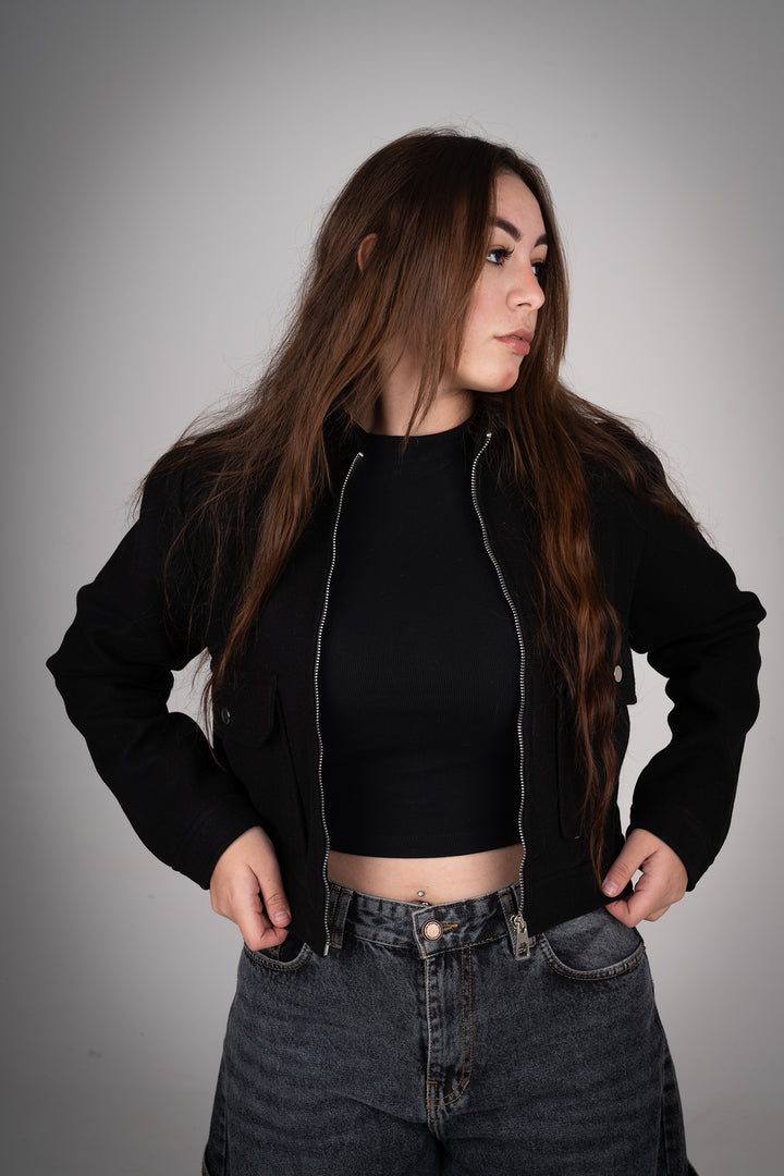 Black Pocketed Broadcloth.