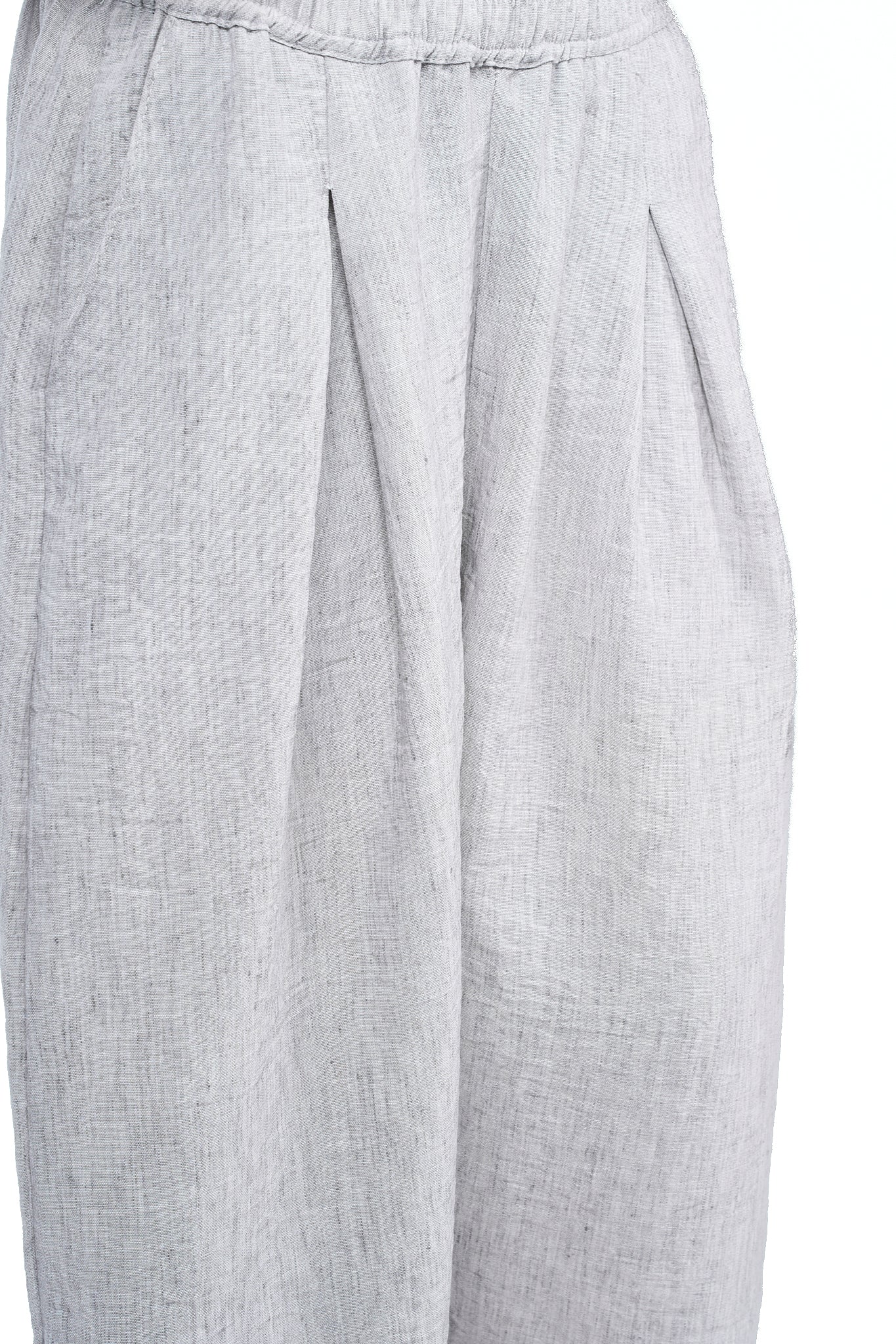 Washed Pleated Linen Pants