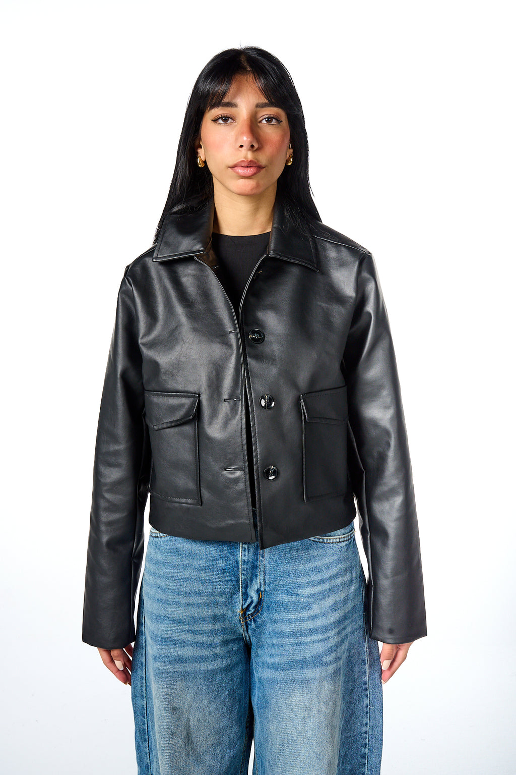 Leather Buttons Jacket