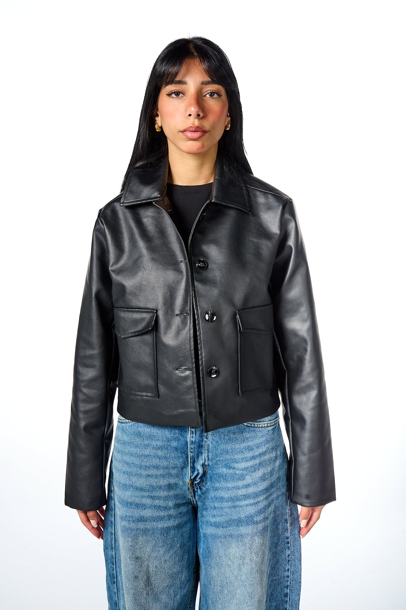 Leather Buttons Jacket