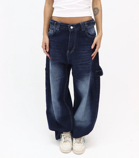 Dark Blue Ballon Fit Jeans