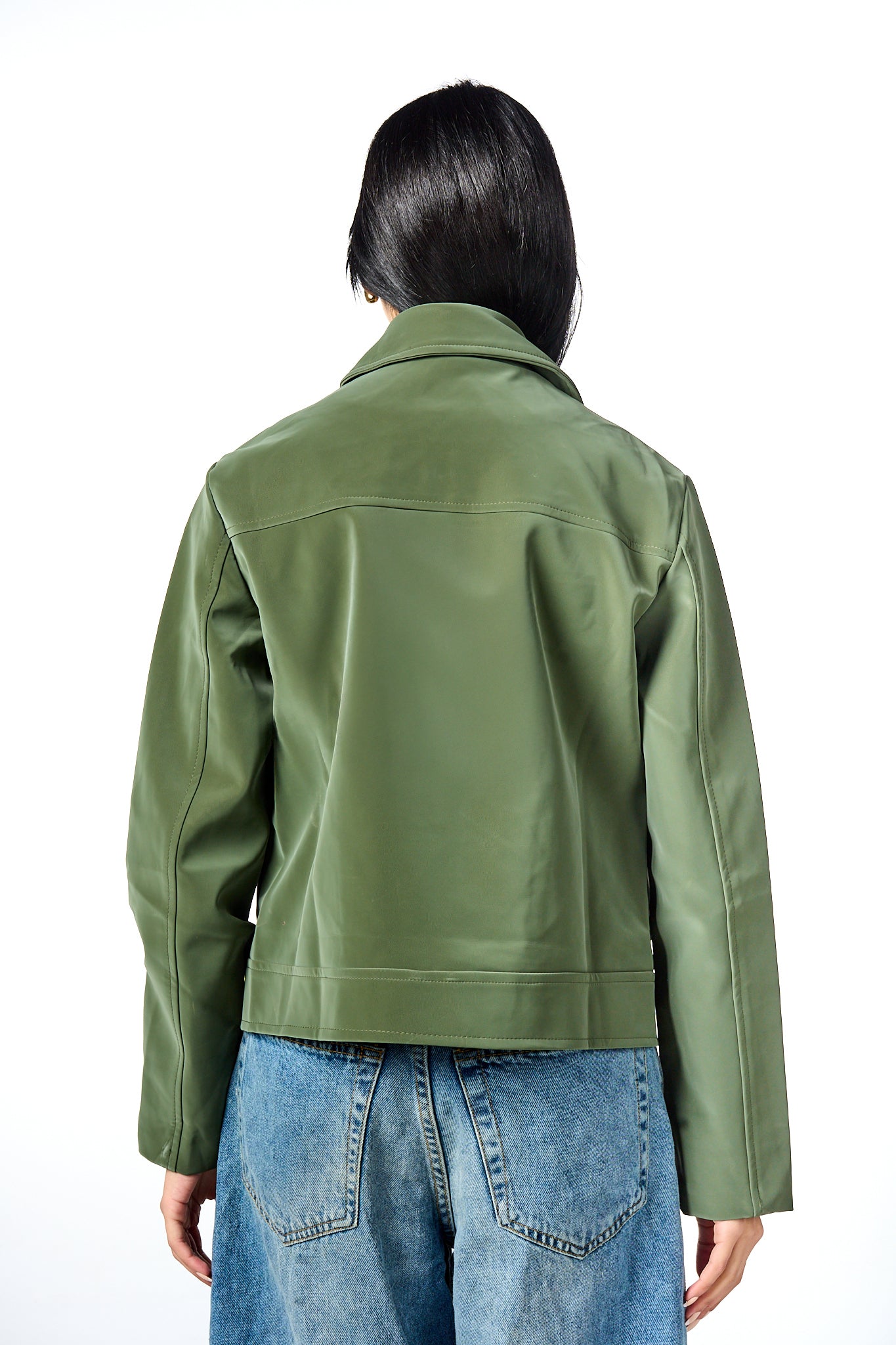 Gloss Soft Zip-Up Leather Jacket