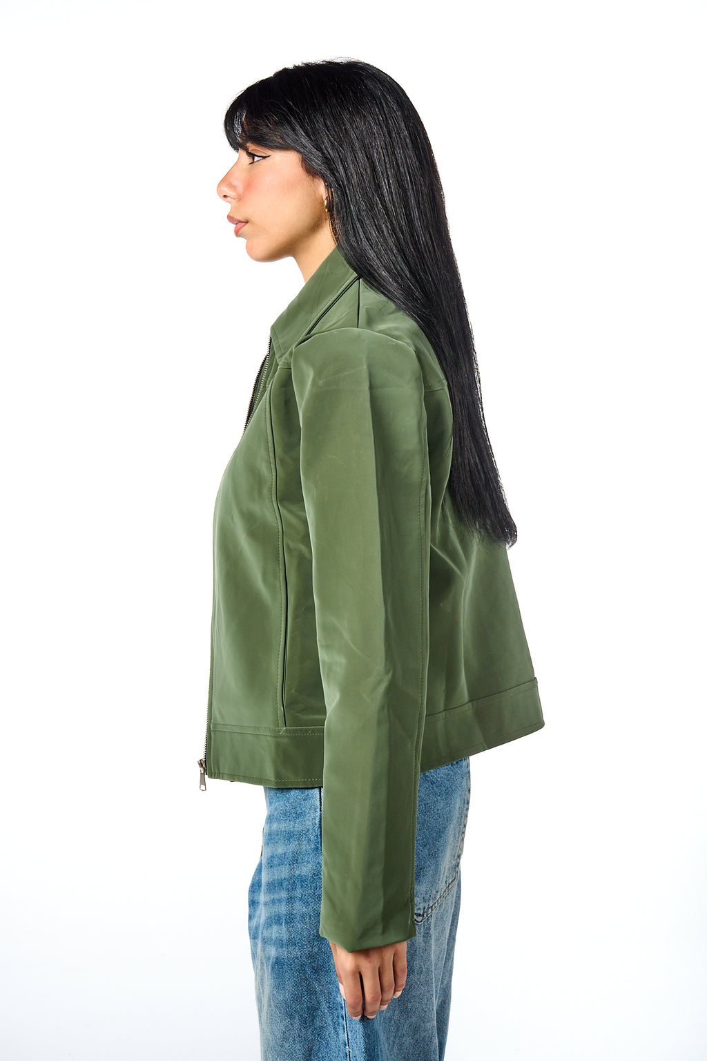 Gloss Soft Zip-Up Leather Jacket