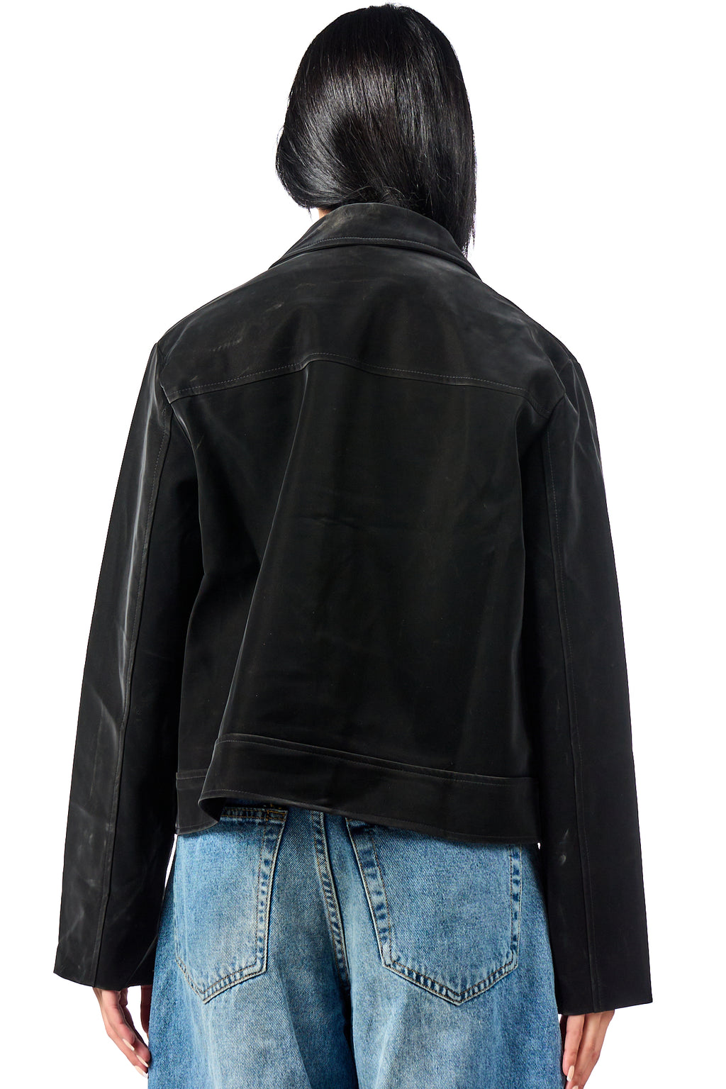 Gloss Soft Zip-Up Leather Jacket