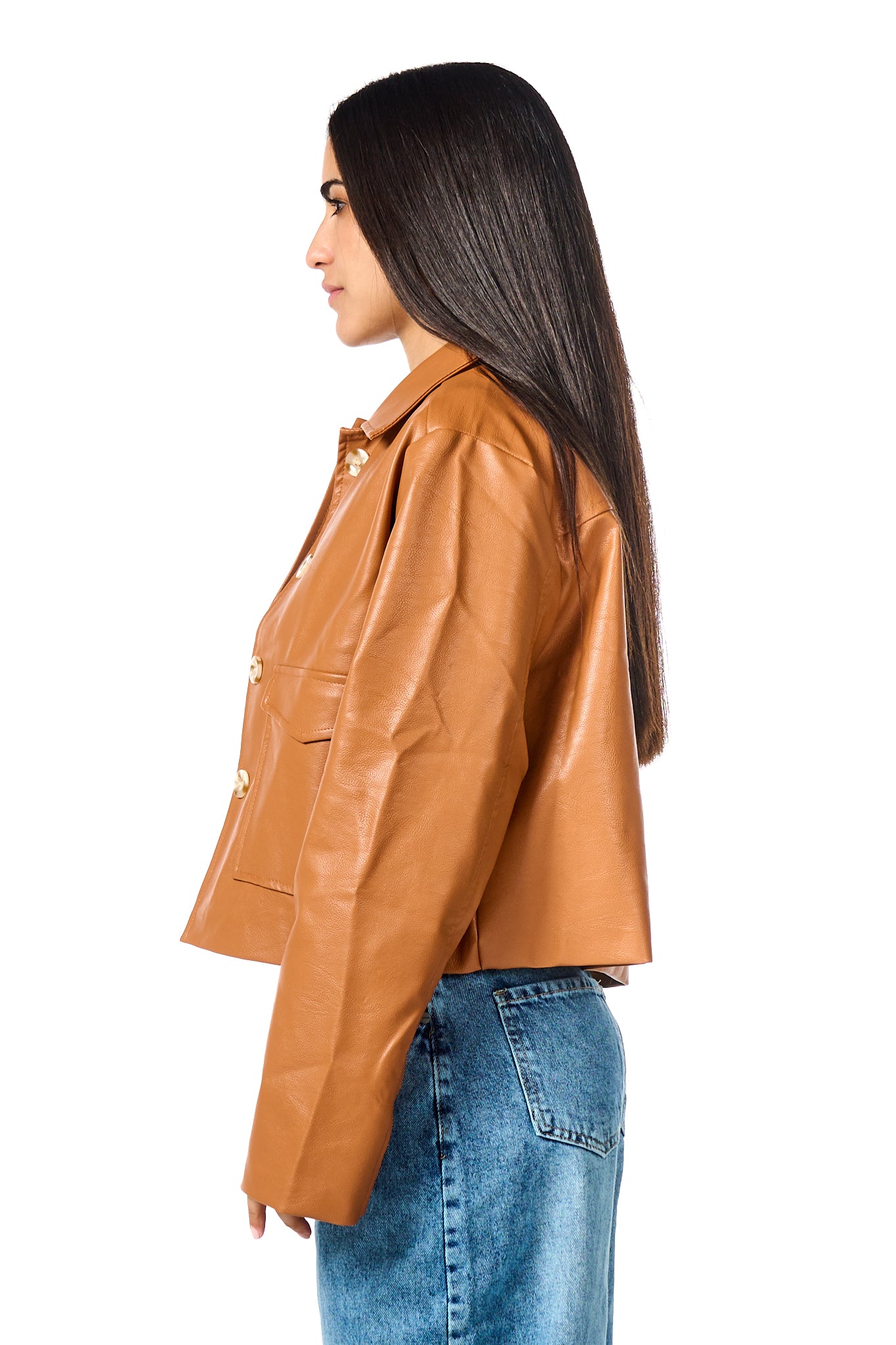 Leather Buttons Jacket