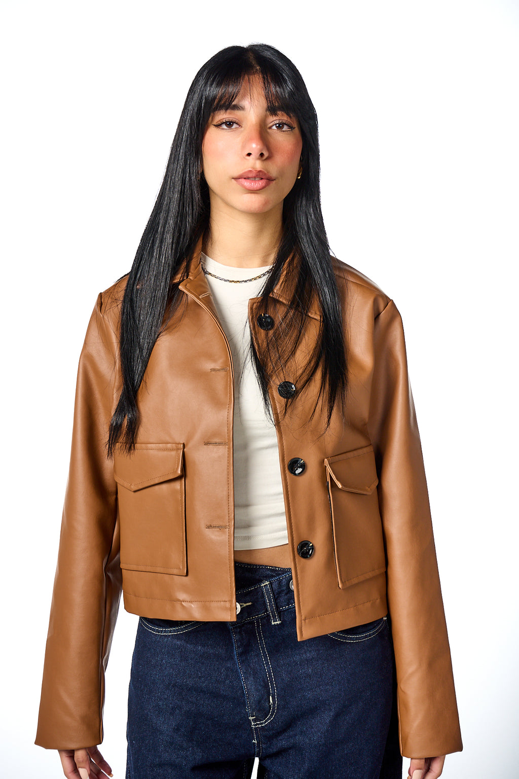 Leather Buttons Jacket