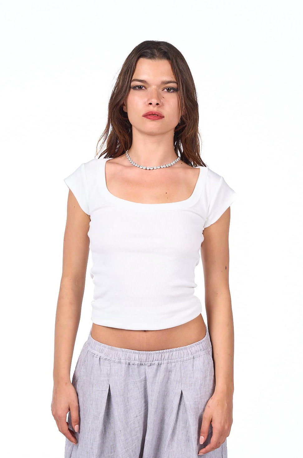 Square Neck Short Sleeve Top