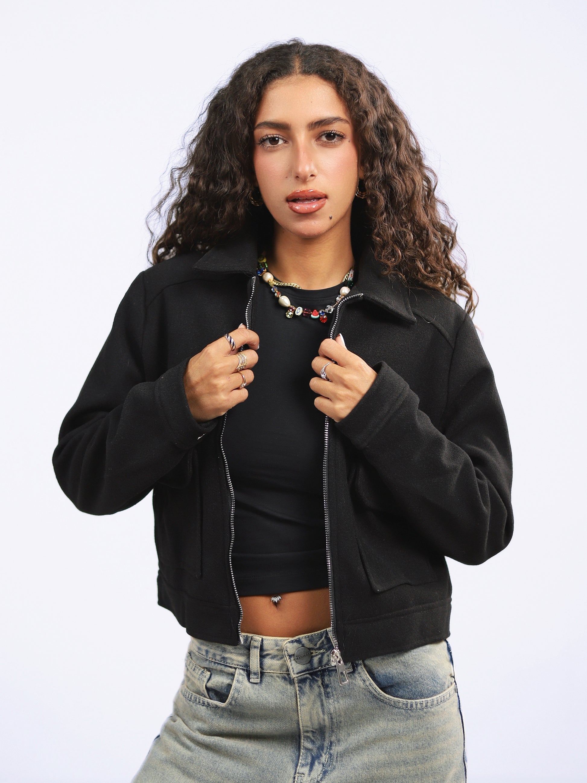 Pocketed Broadcloth Jacket