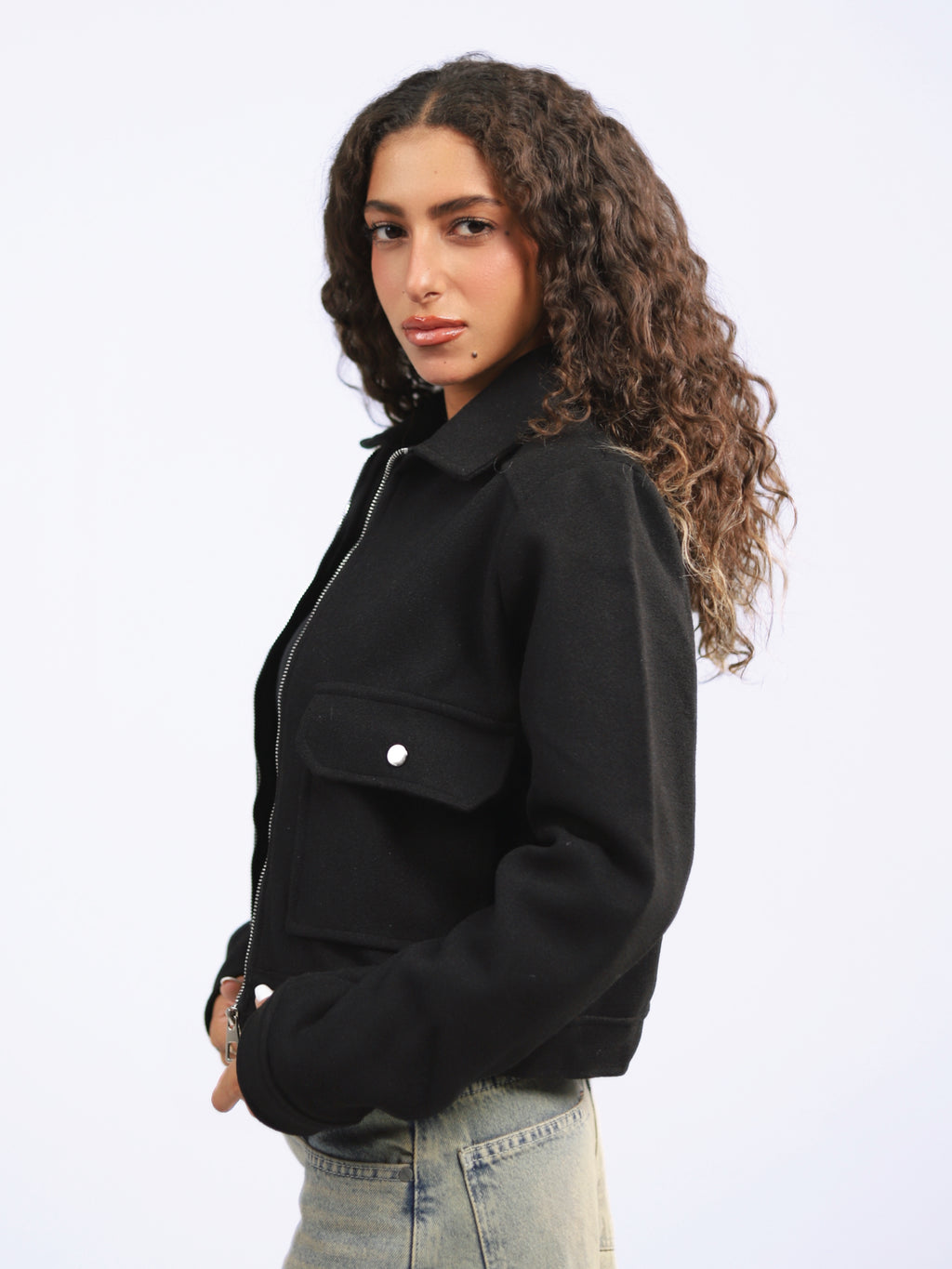 Pocketed Broadcloth Jacket