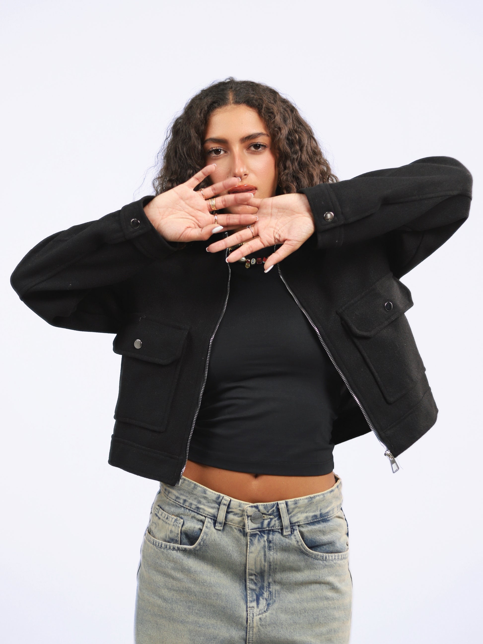 Pocketed Broadcloth Jacket