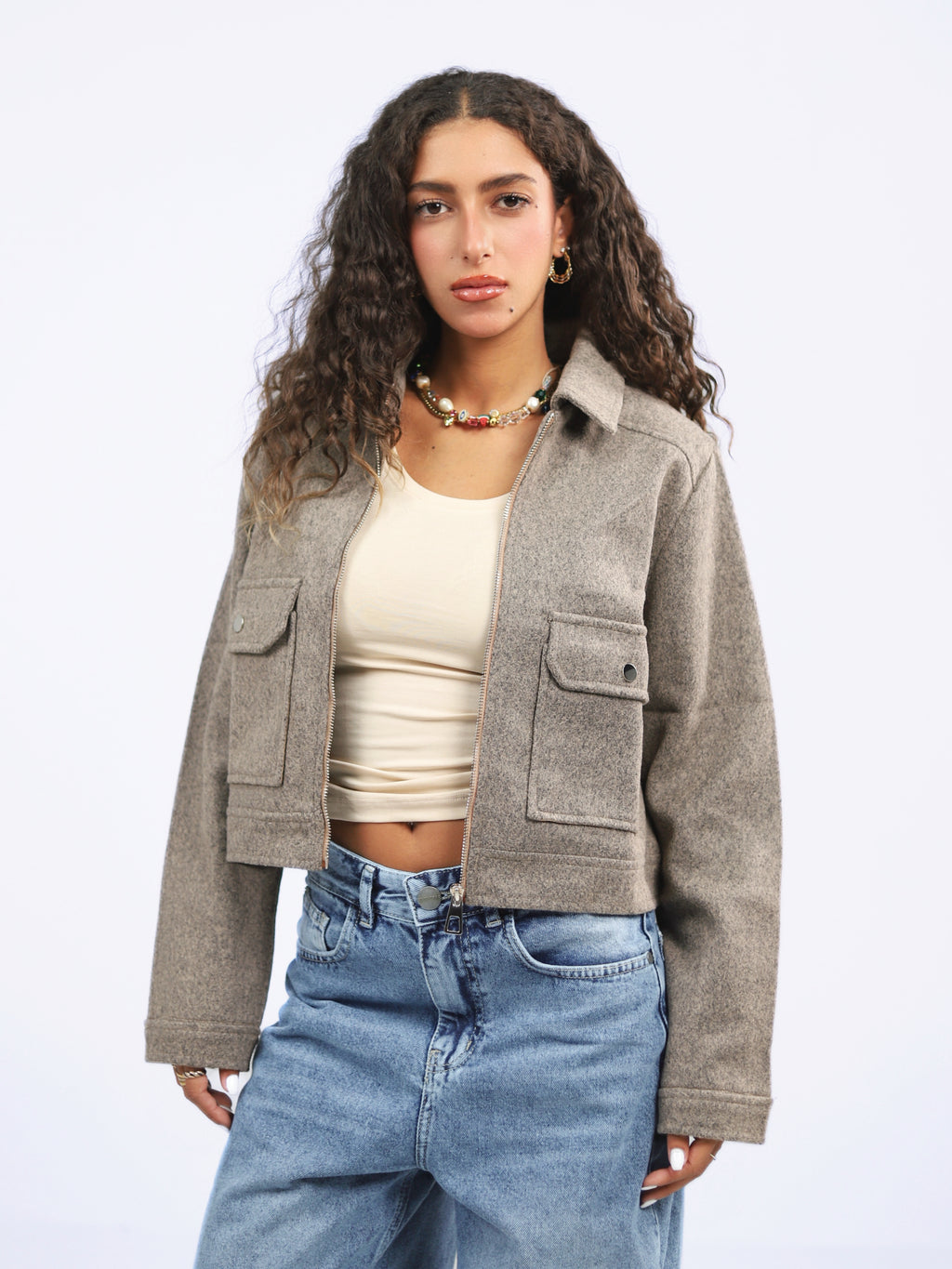 Pocketed Broadcloth Jacket