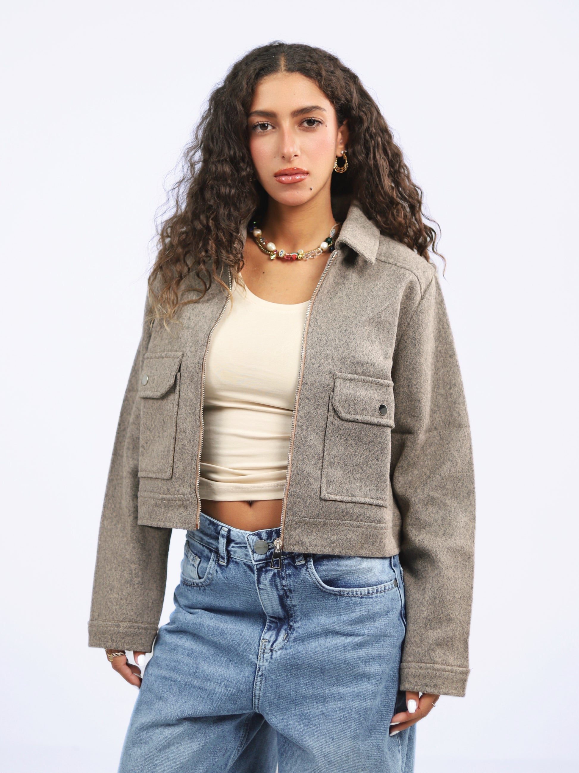 Pocketed Broadcloth Jacket