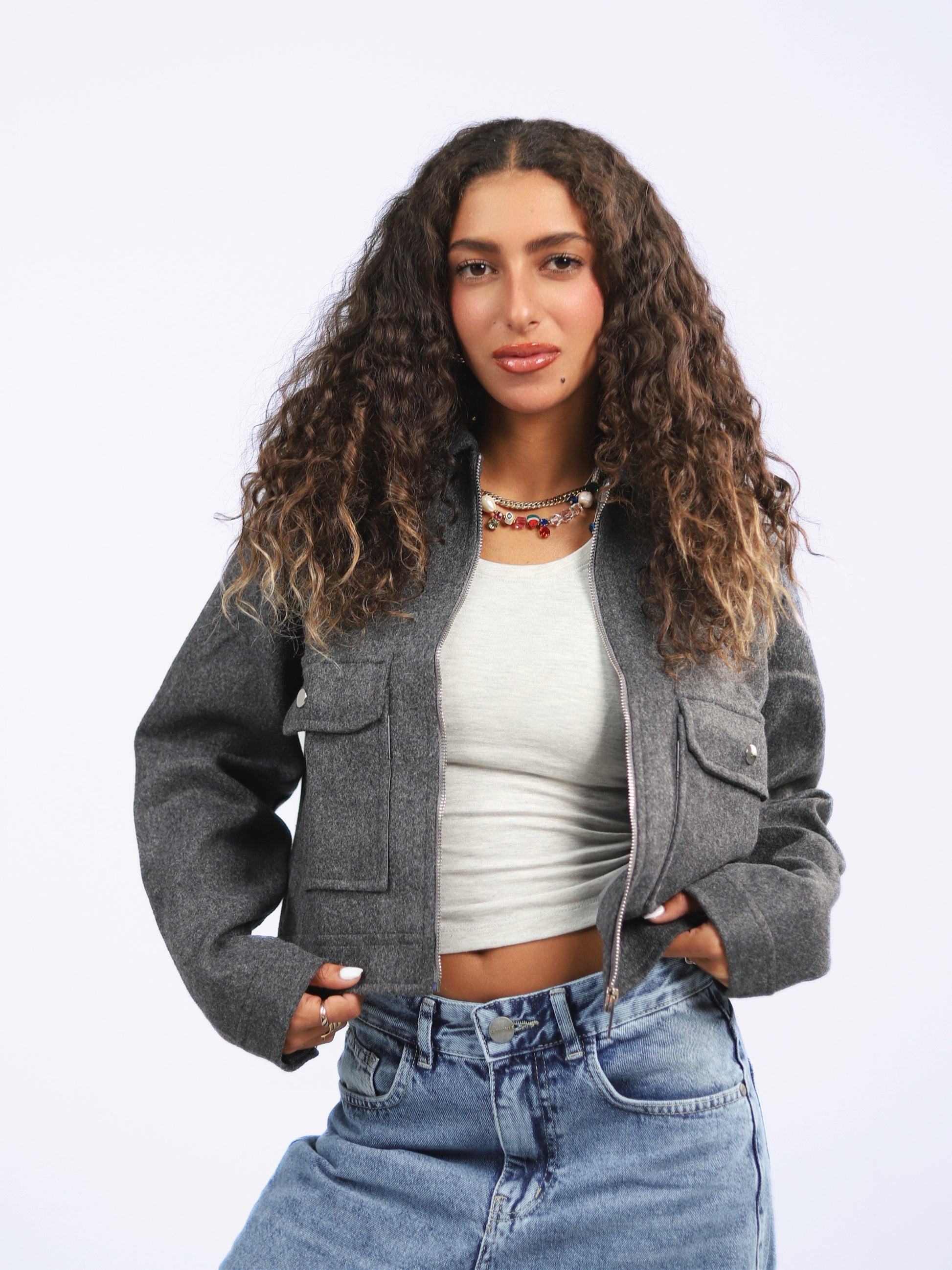 Pocketed Broadcloth Jacket