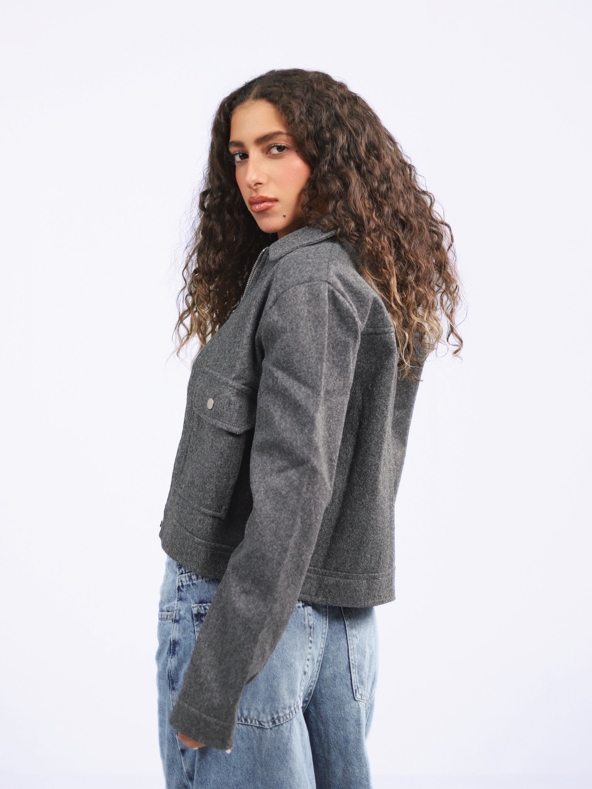 Pocketed Broadcloth Jacket
