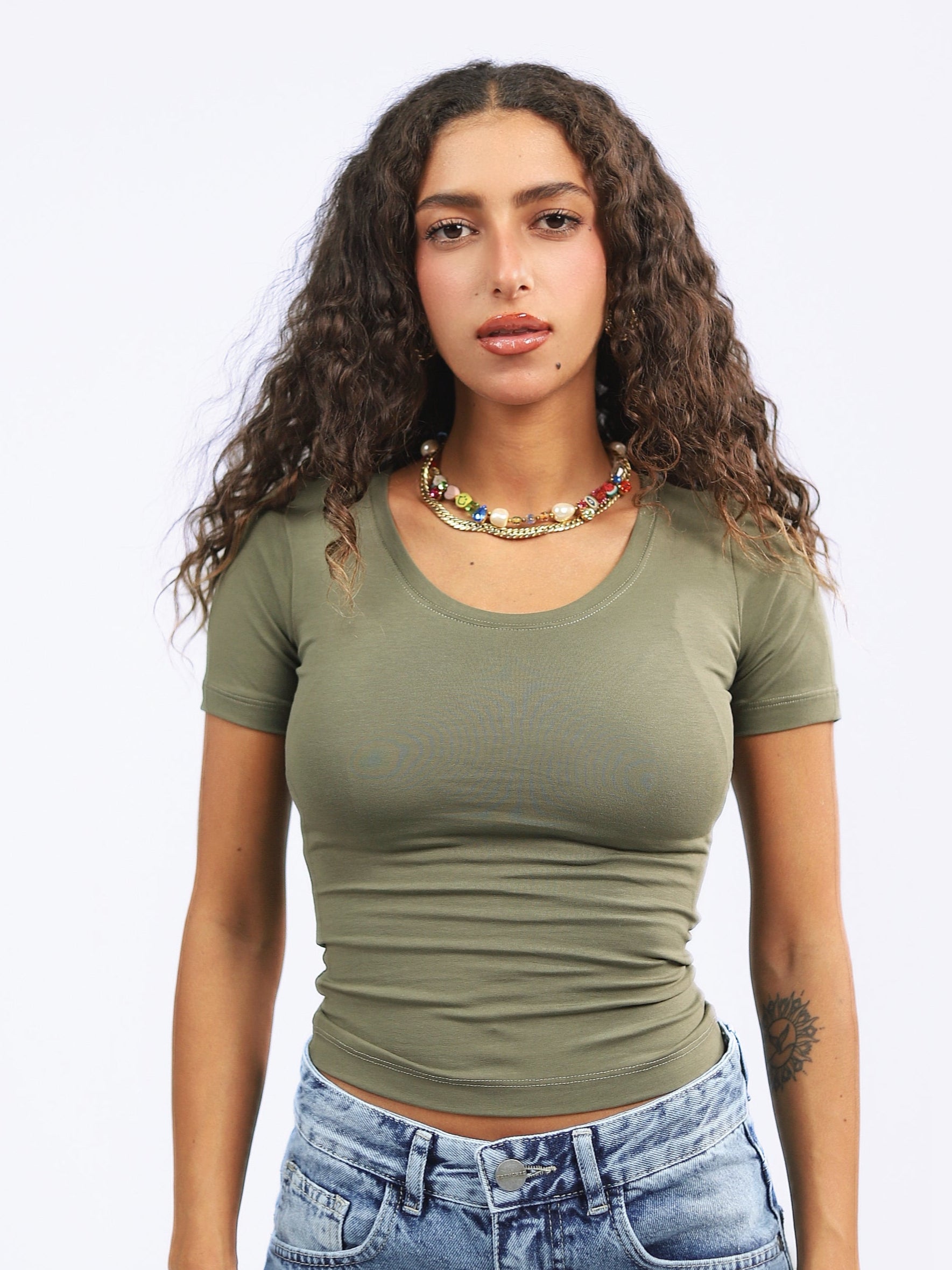 Basic Stretch Cotton T-Shirt