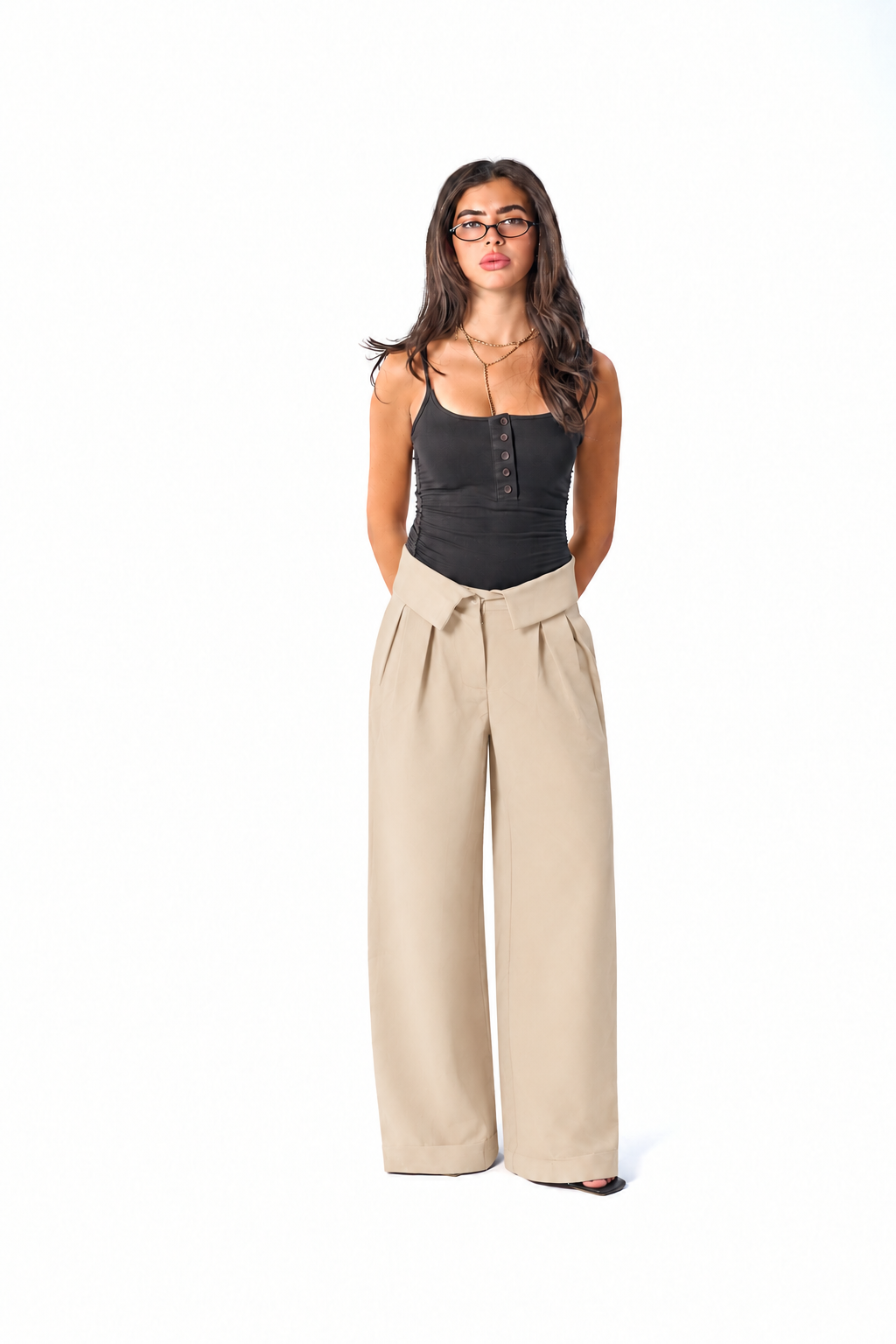 Folded Waist Classic Pants
