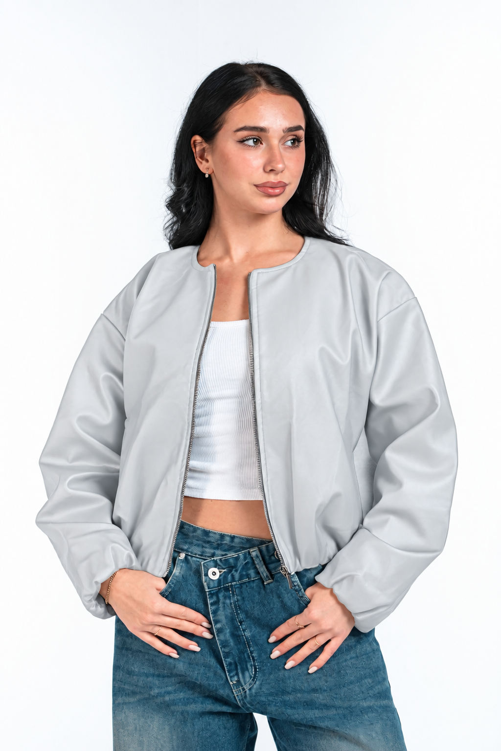 Leather Bomber Jacket