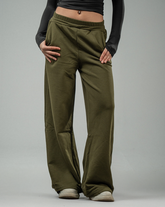 Olive Melton Baggy SweatPants