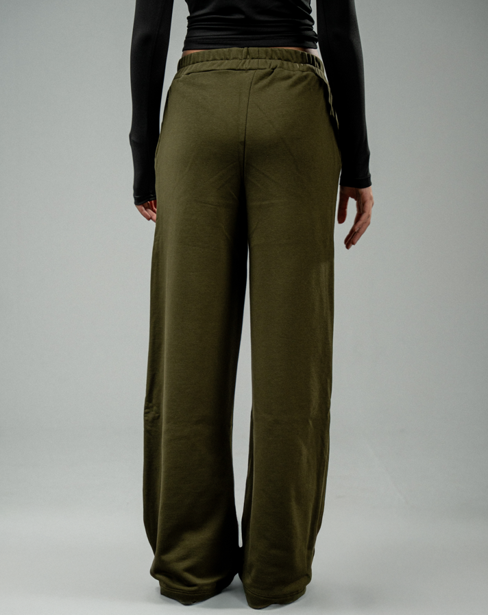 Olive Melton Baggy SweatPants