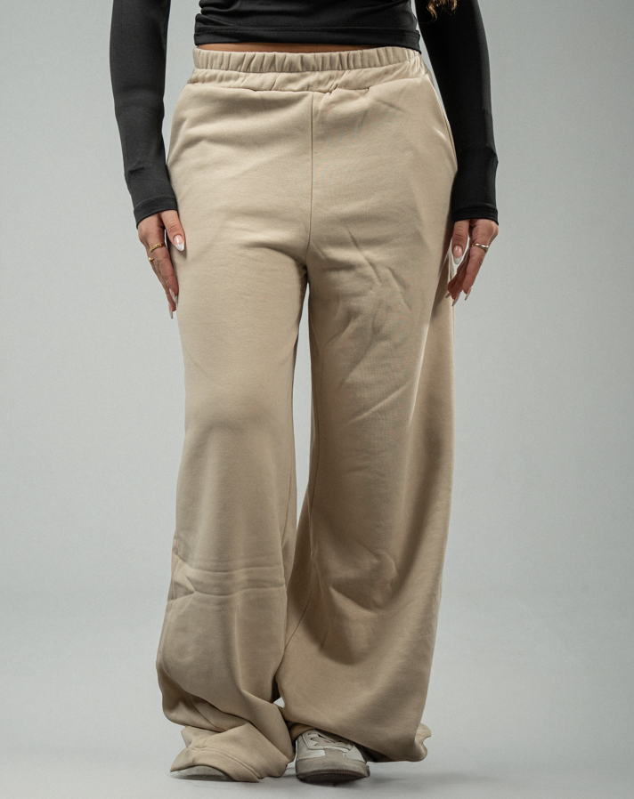 Beige Melton Baggy Sweatpants