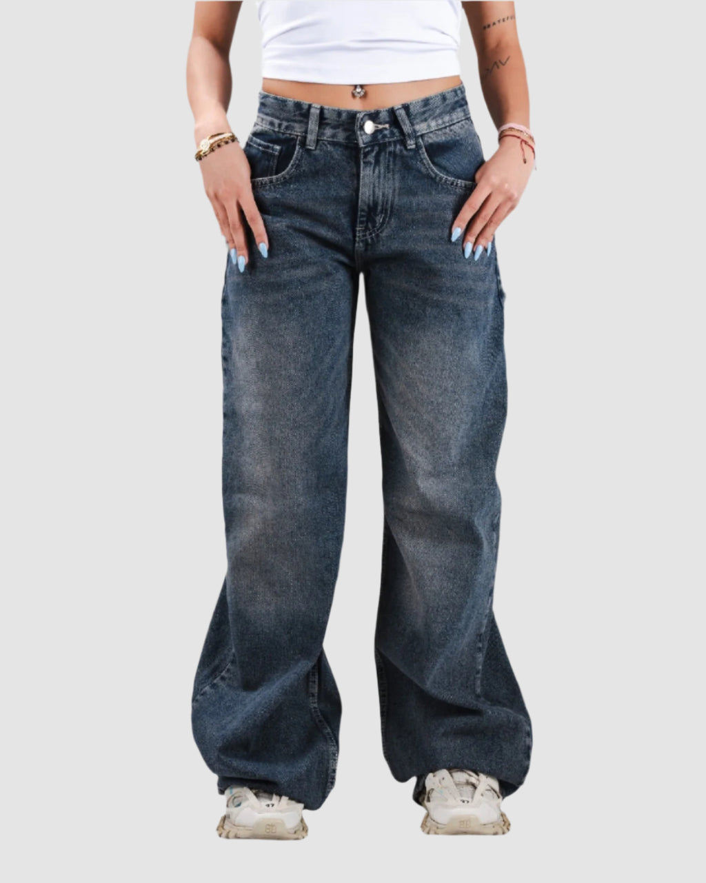 Dark Denim Low Waist Baggy