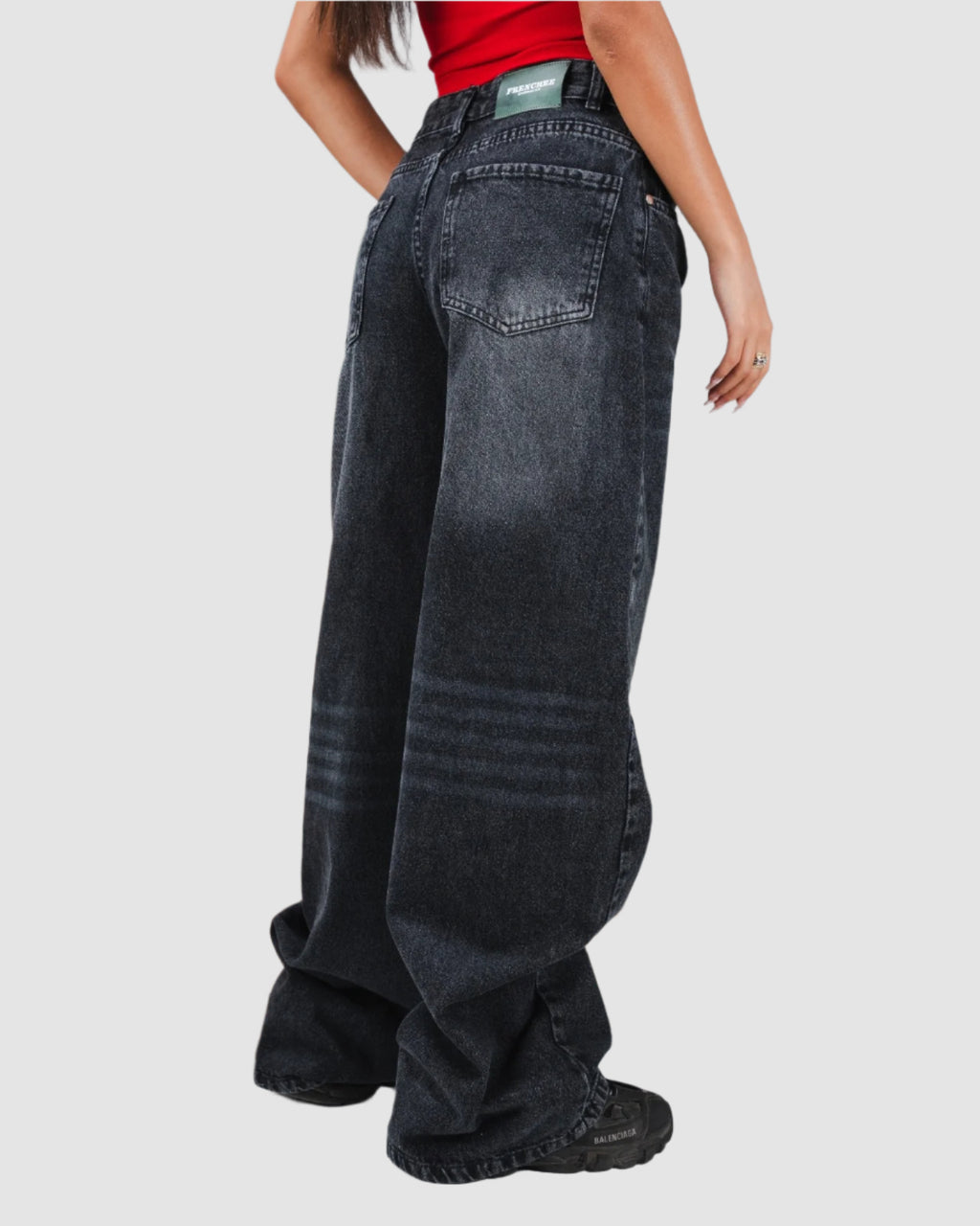 Dirty Black Low Waist Baggy Jeans