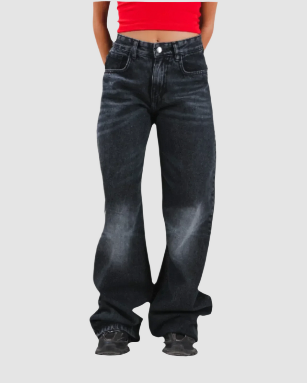 Dirty Black Low Waist Baggy Jeans
