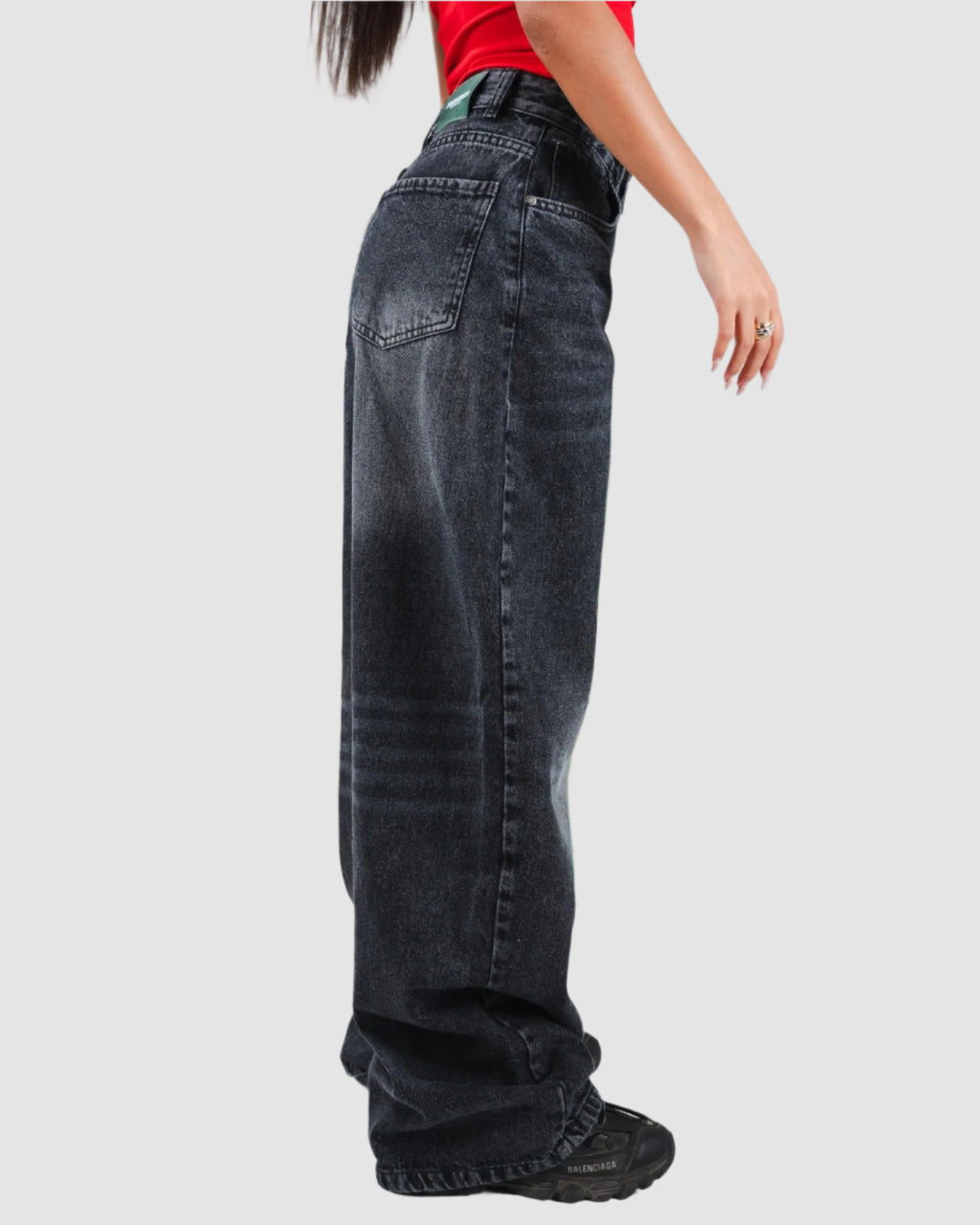 Dirty Black Low Waist Baggy Jeans
