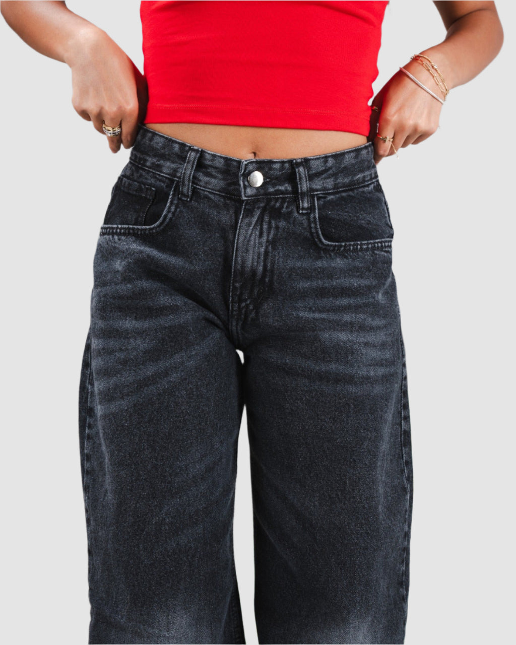 Dirty Black Low Waist Baggy Jeans